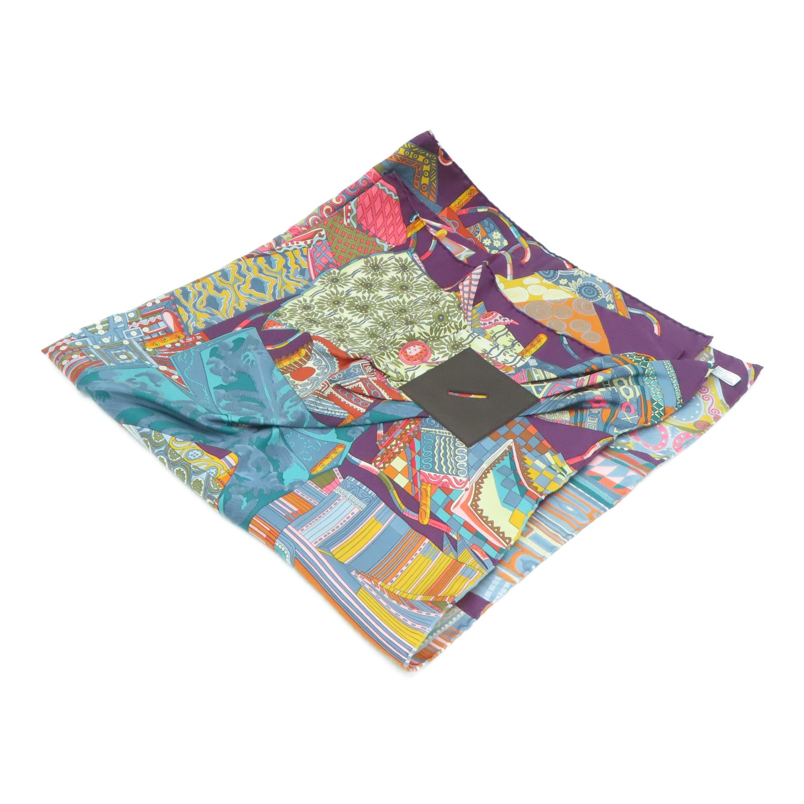 HERMES 絲質Scarf頸巾紫色