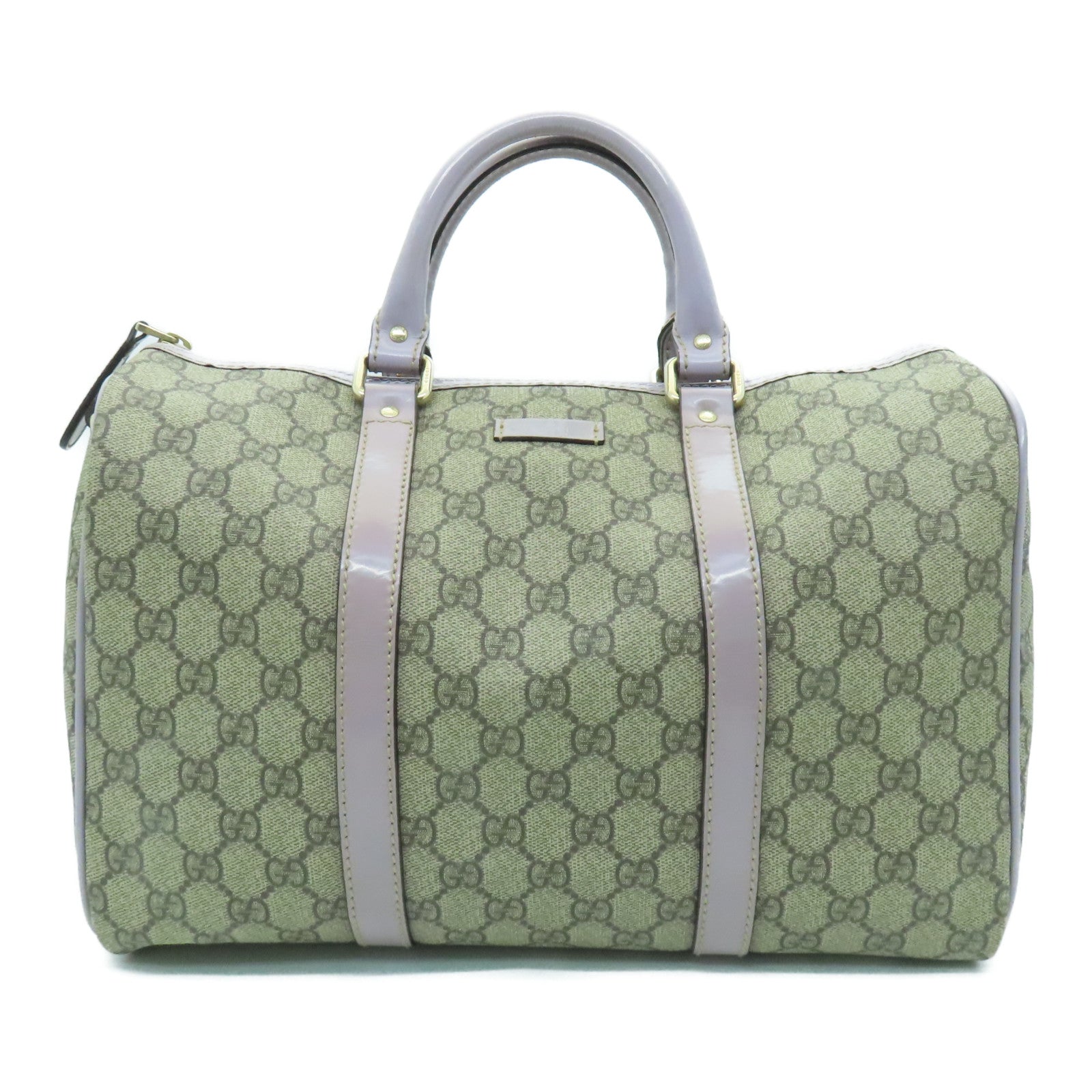 GUCCI PVC Hand Bag金扣波士頓包灰色/紫色