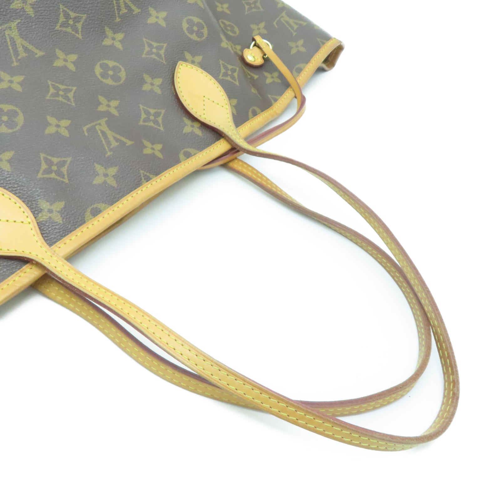 LOUIS VUITTON Monogram Neverfull GM金扣手挽袋棕色