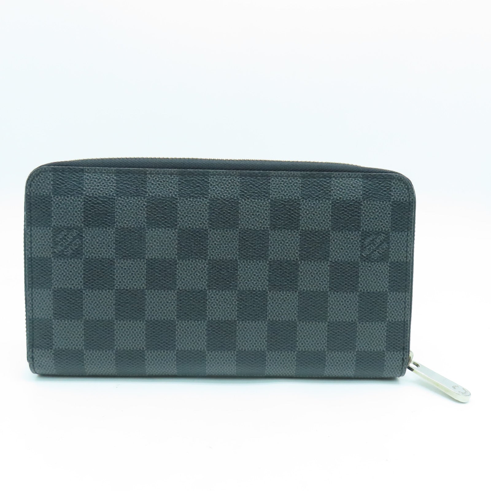 LOUIS VUITTON Damier Graphite Zipper Long Wallet銀扣長錢包黑色