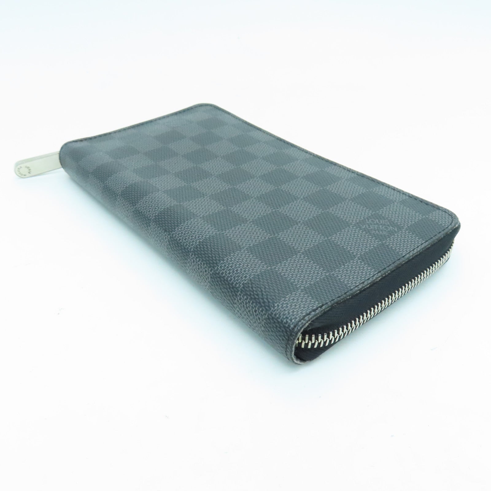 LOUIS VUITTON Damier Graphite Zipper Long Wallet銀扣長錢包黑色