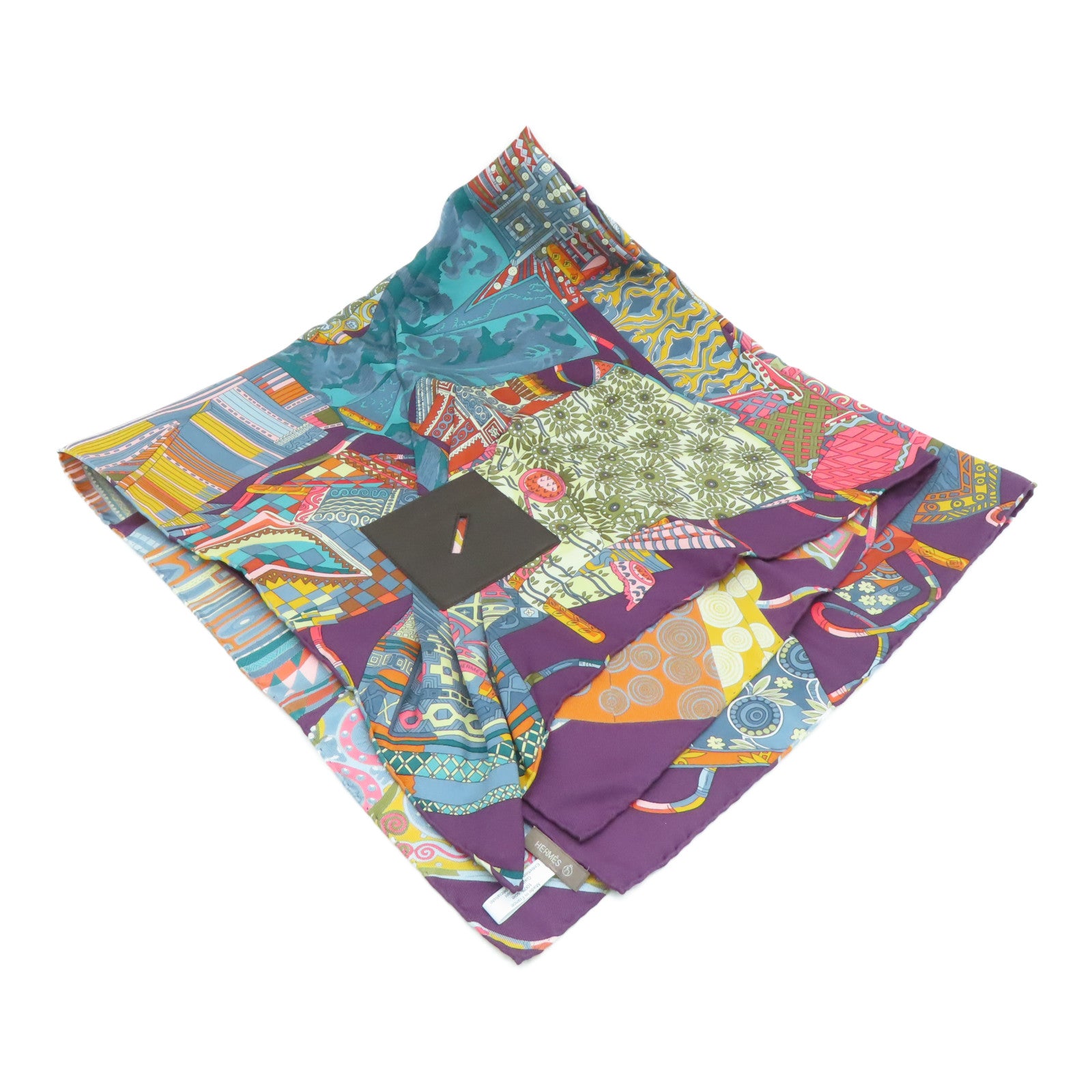 HERMES 絲質Scarf頸巾紫色