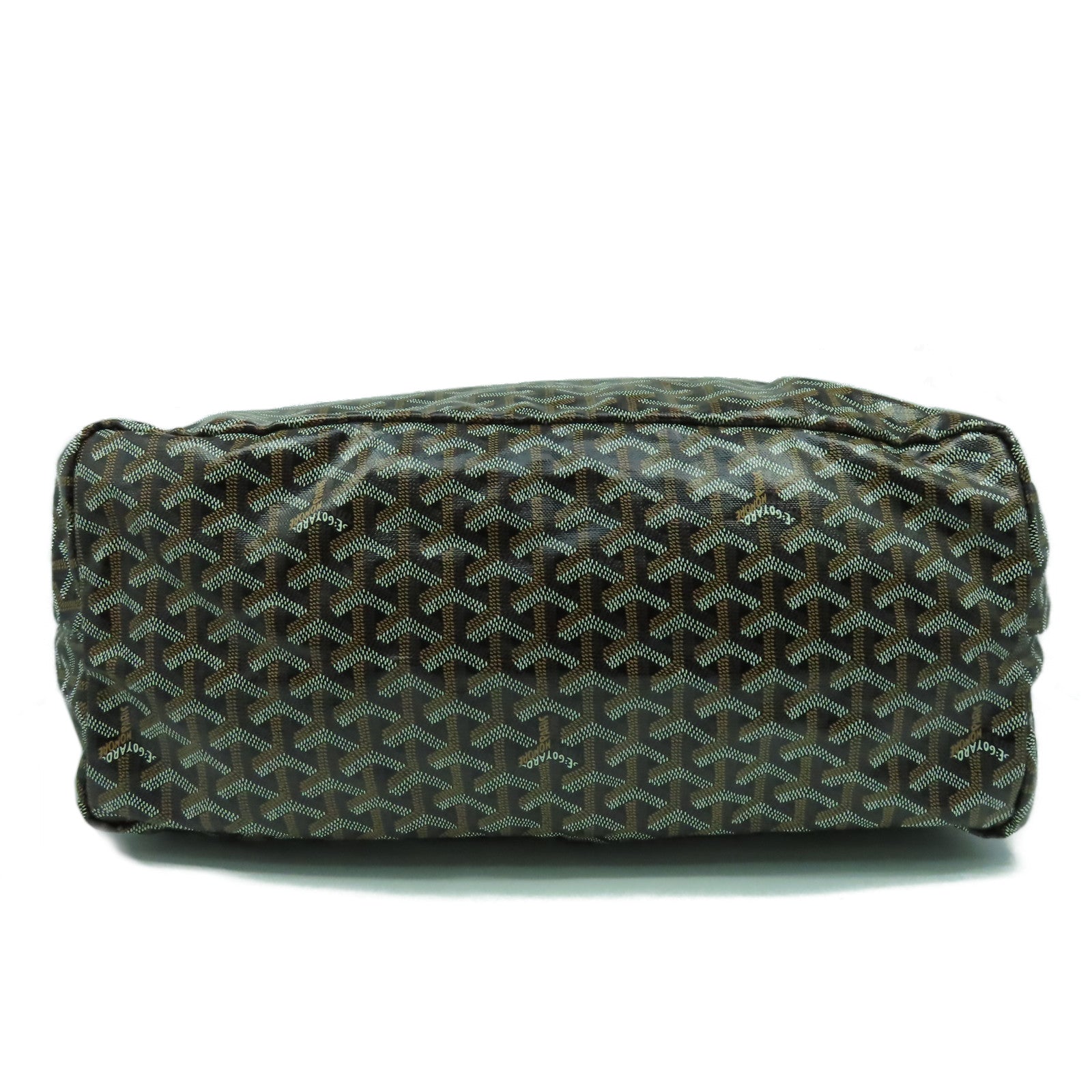 GOYARD 塗層帆布Anjou銀扣肩背袋啡色/黑色