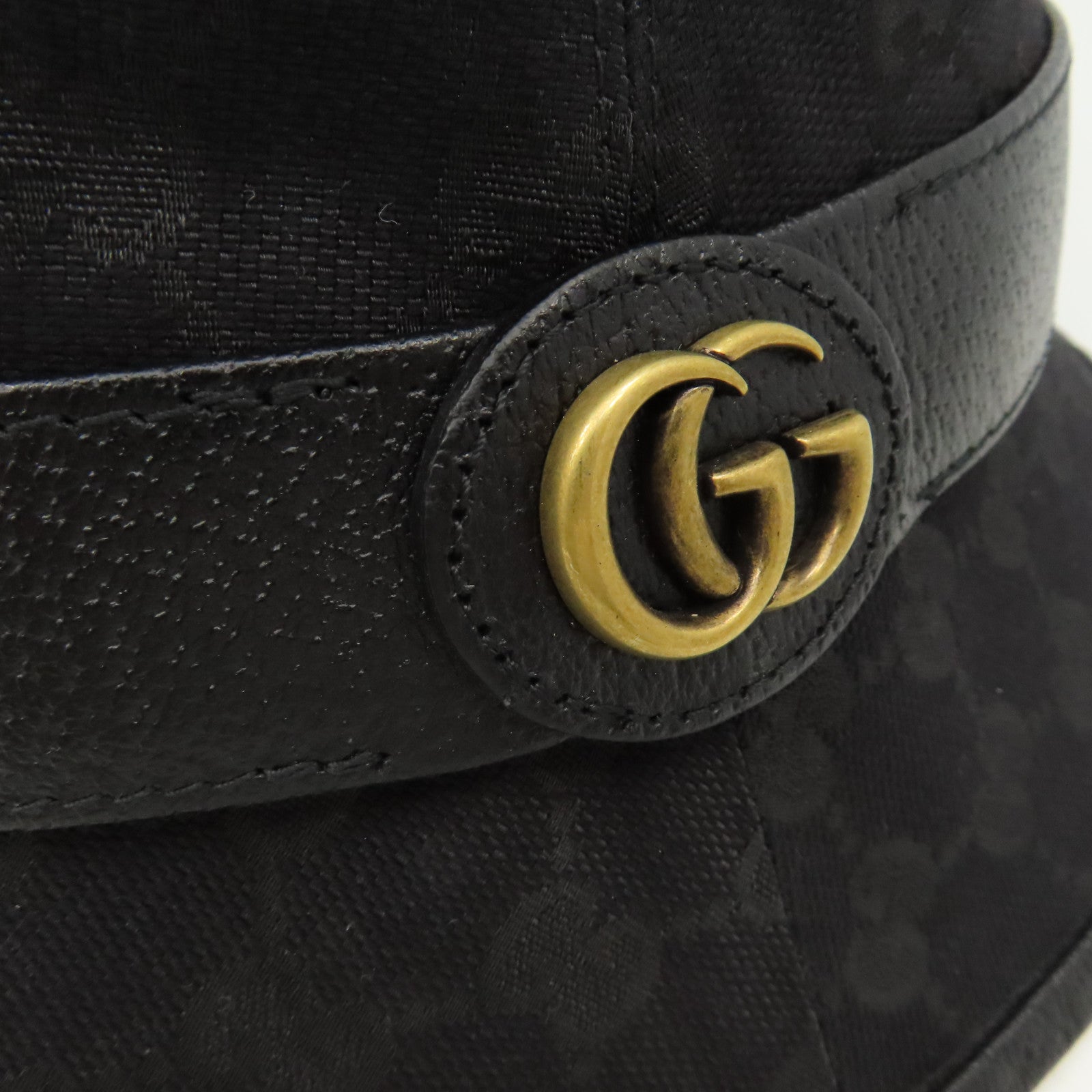 GUCCI GG帆布Bagetto Hat帽子黑色
