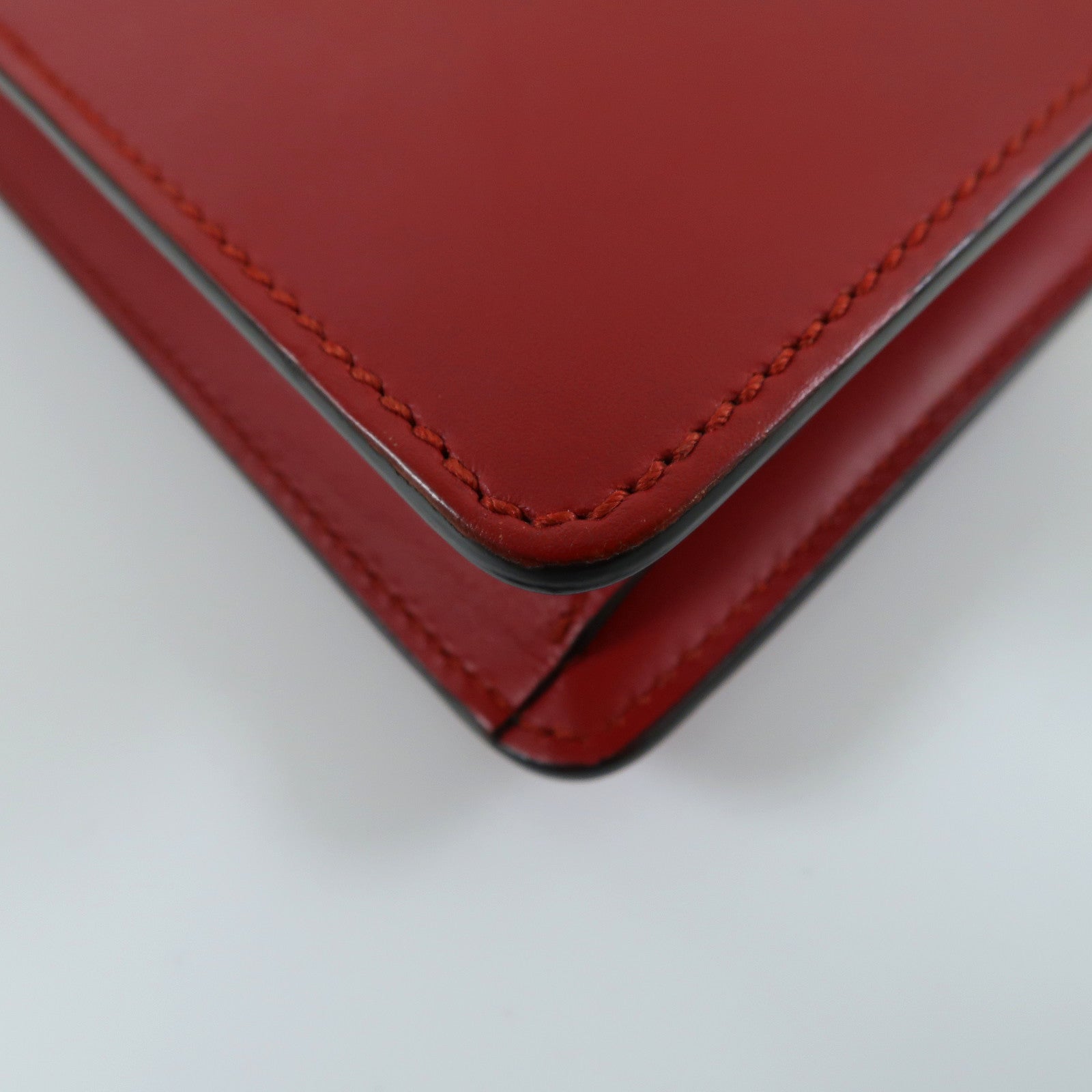 GUCCI 牛皮皮革Sylvie Shoulder Bag金扣手挽肩背兩用袋紅色