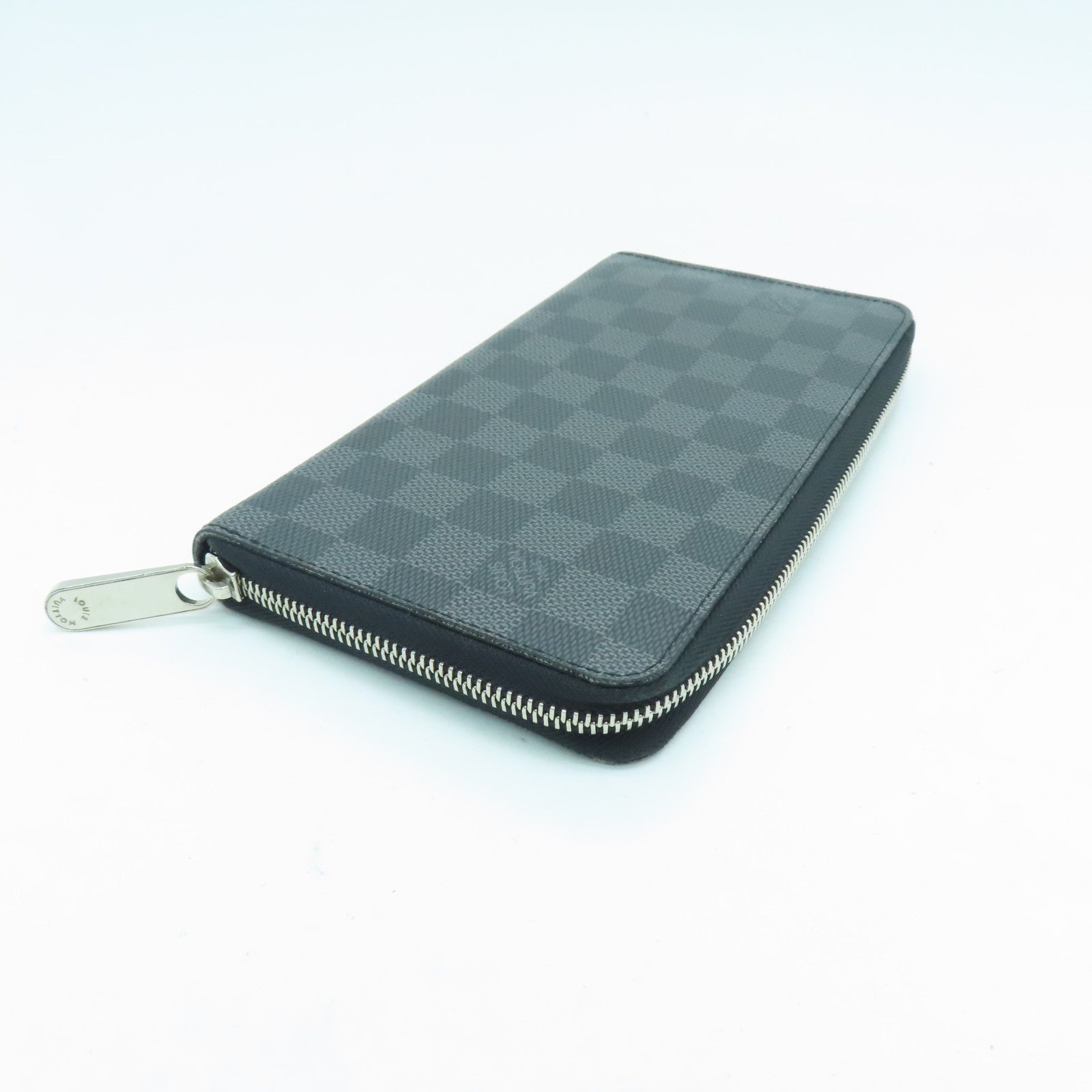 LOUIS VUITTON Damier Graphite Zipper Long Wallet銀扣長錢包黑色