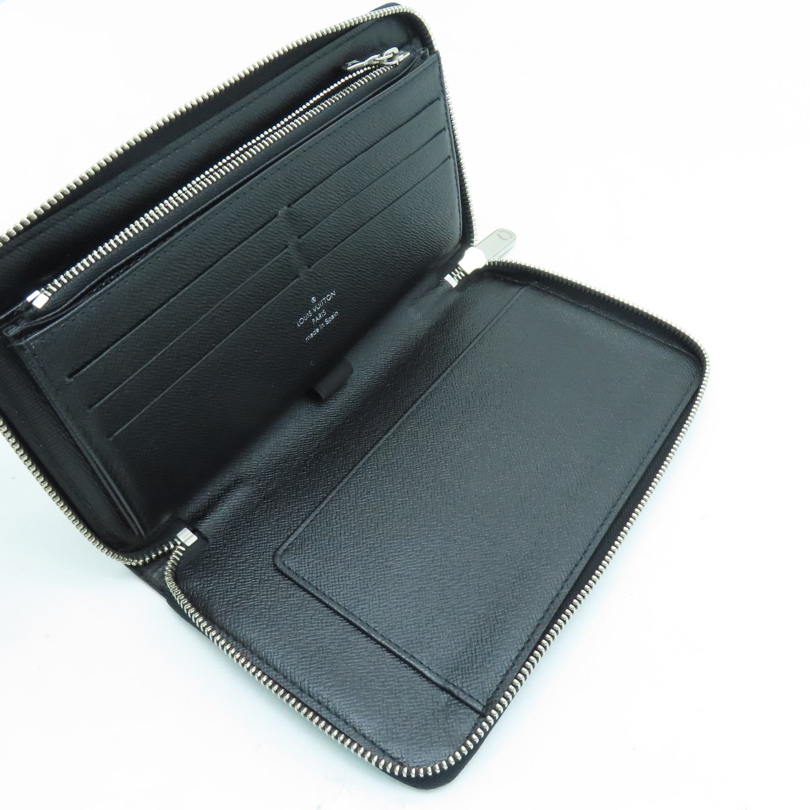 LOUIS VUITTON Damier Graphite Zipper Long Wallet銀扣長錢包黑色