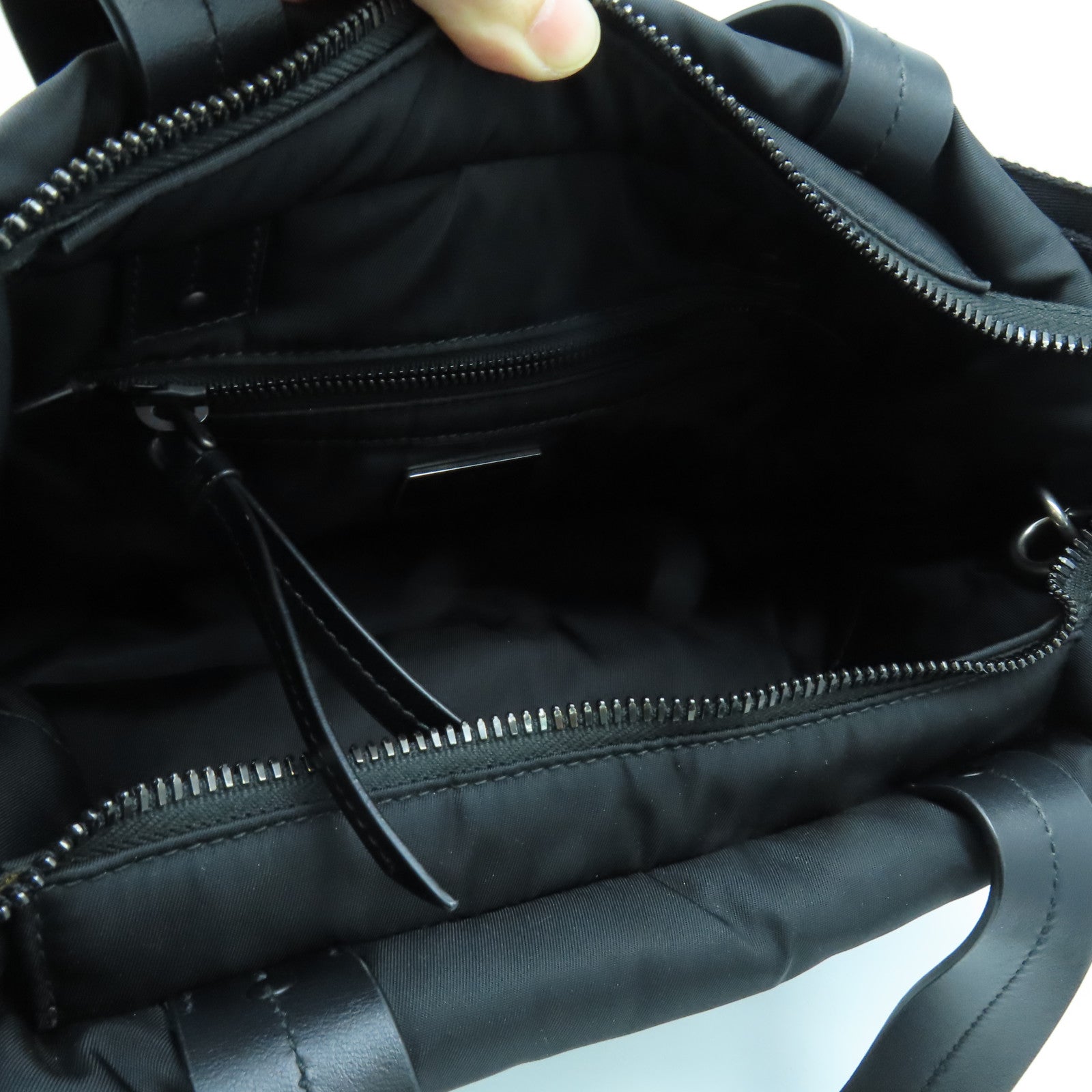 PRADA Nylon 2 Way Shoulder Handle Shoulder Bag Black