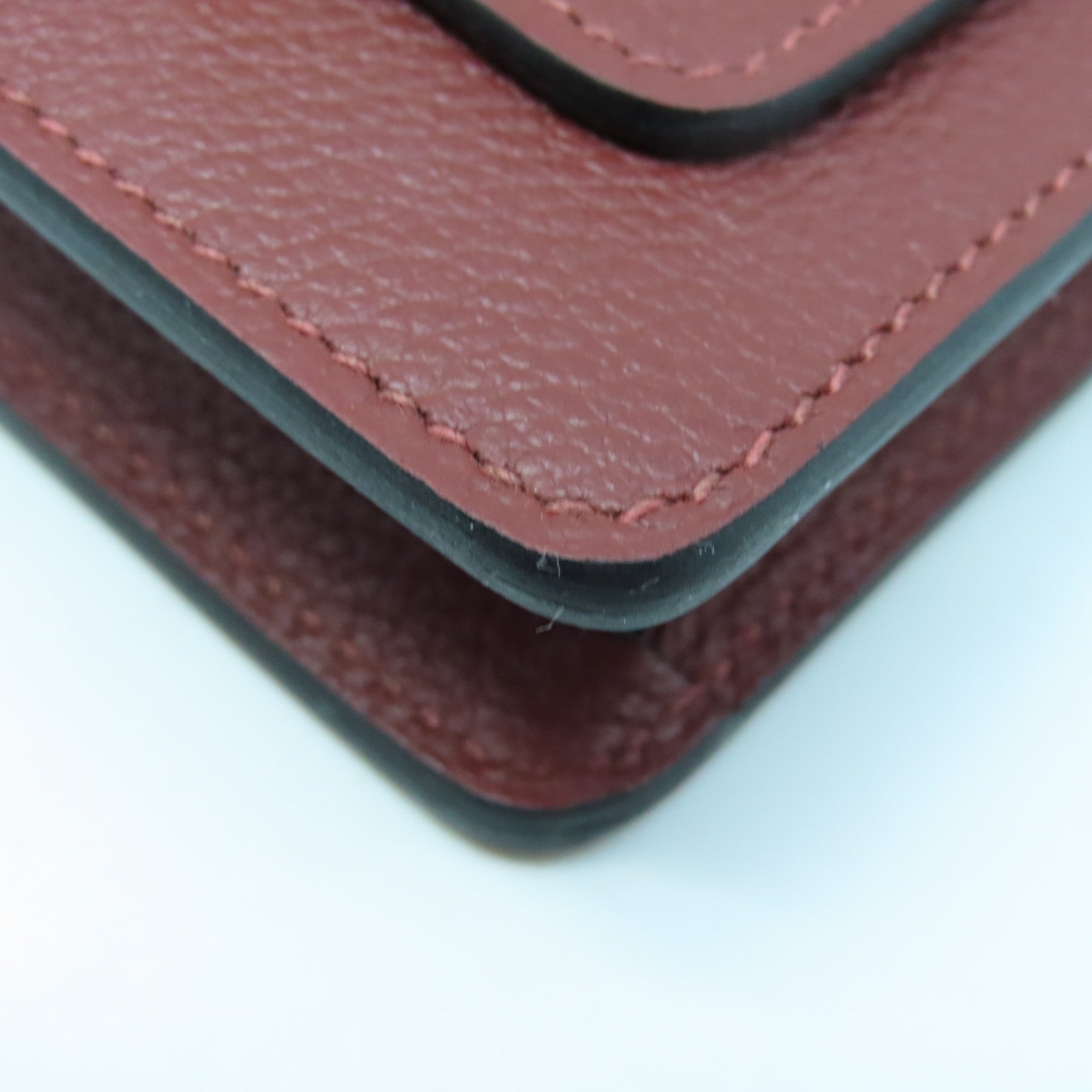 HERMES 【激減優惠】Evercolor皮革Roulis Slim金扣錢包愛馬仕紅色