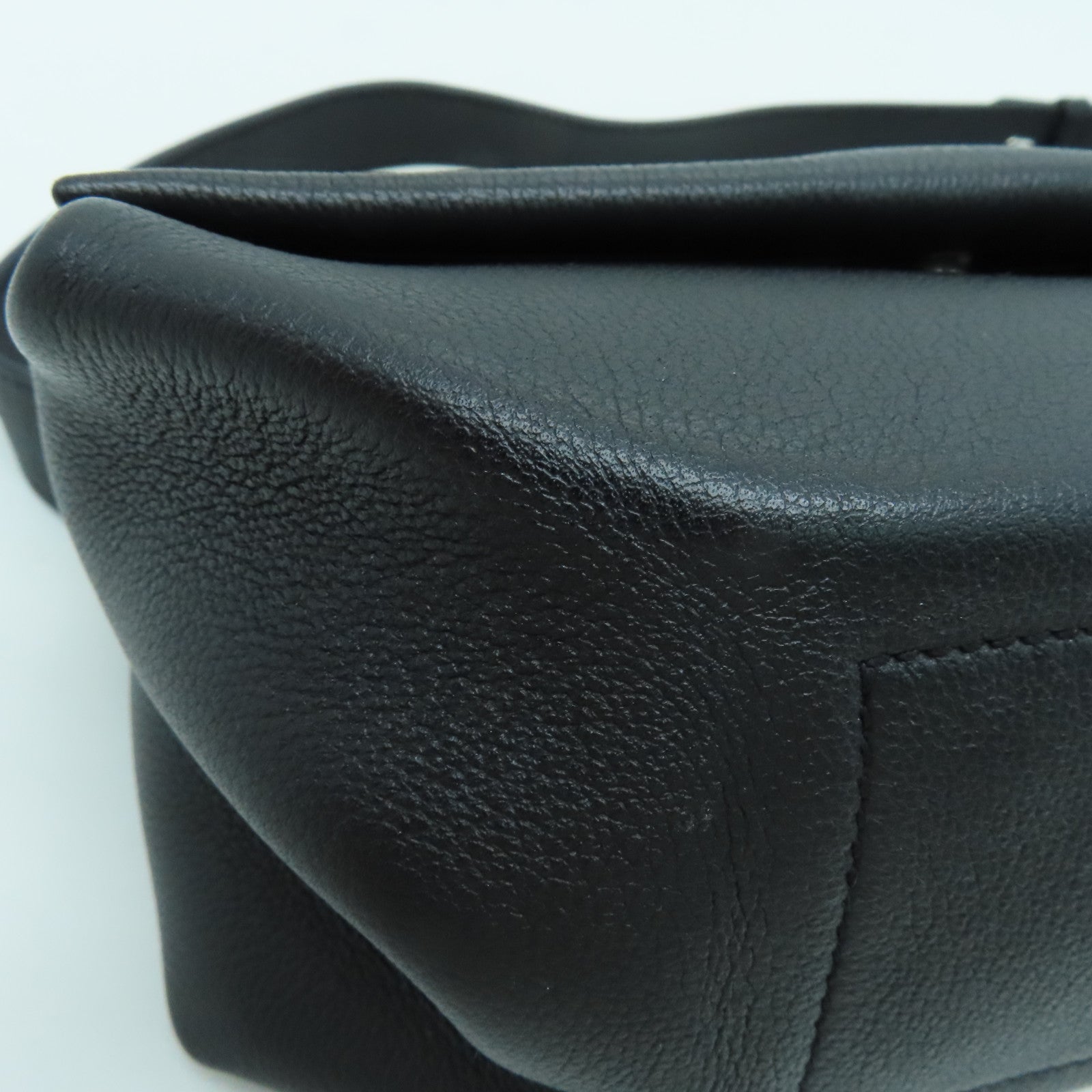 HERMES Evercolor皮革Opli 24银扣肩背袋黑色