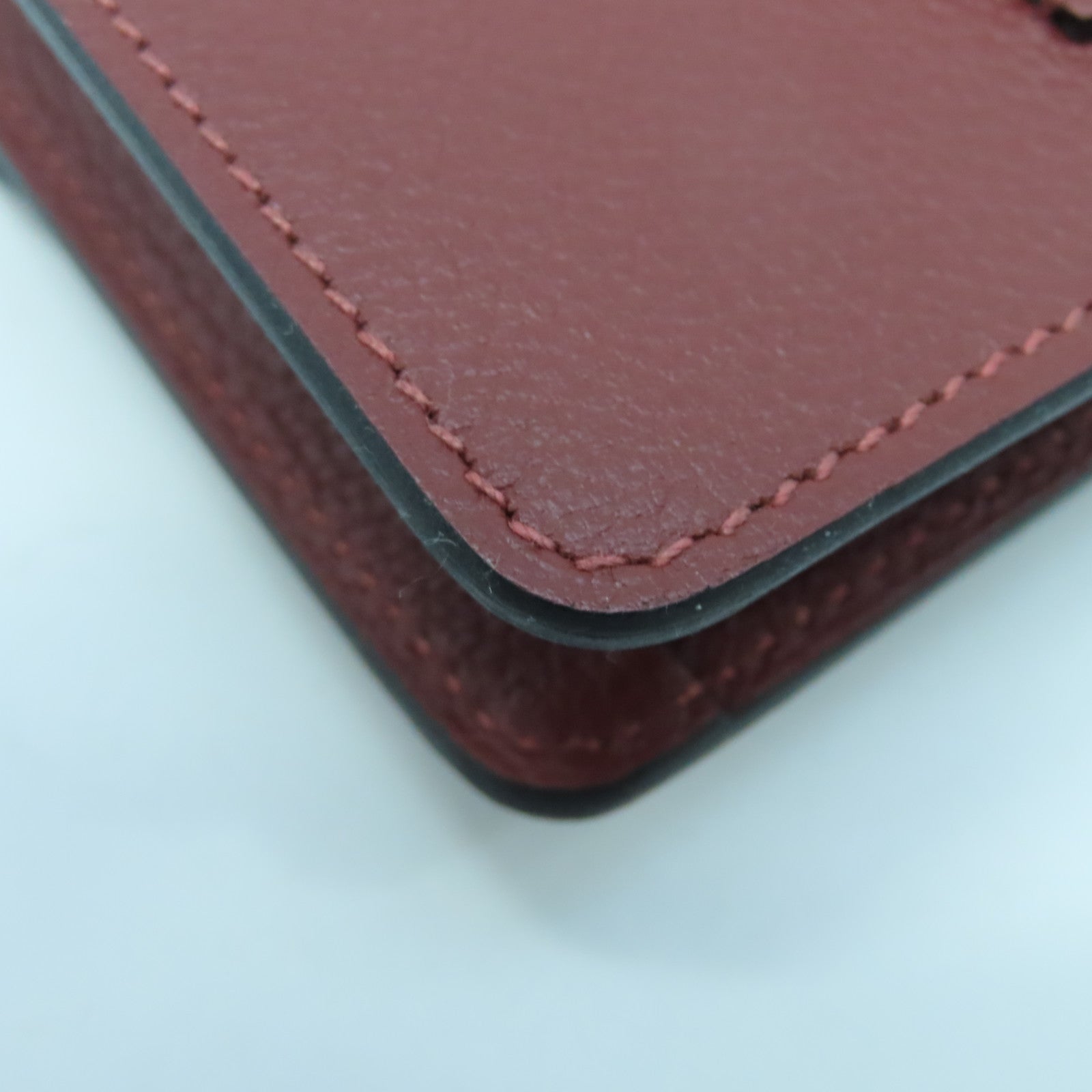 HERMES 【激減優惠】Evercolor皮革Roulis Slim金扣錢包愛馬仕紅色