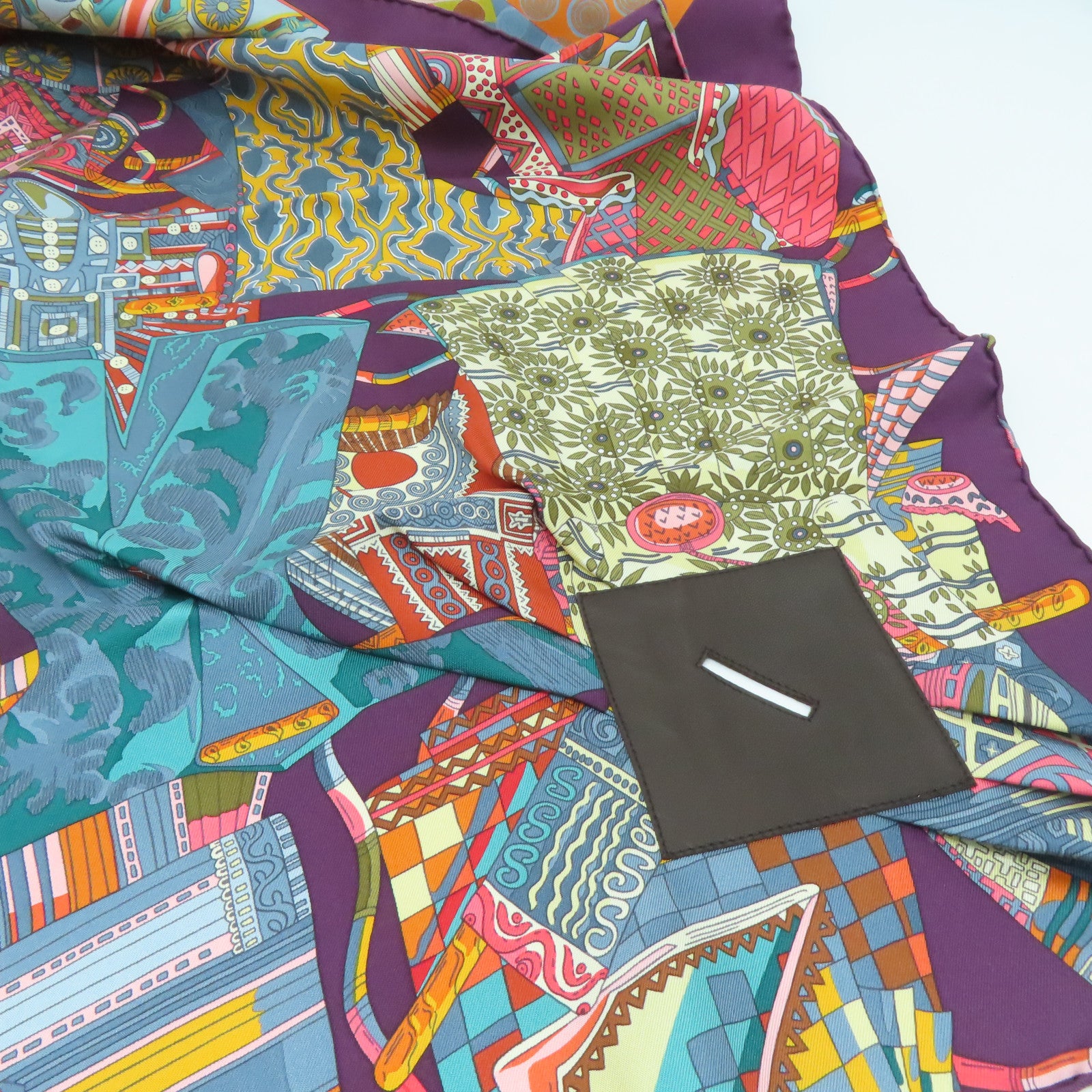 HERMES 絲質Scarf頸巾紫色