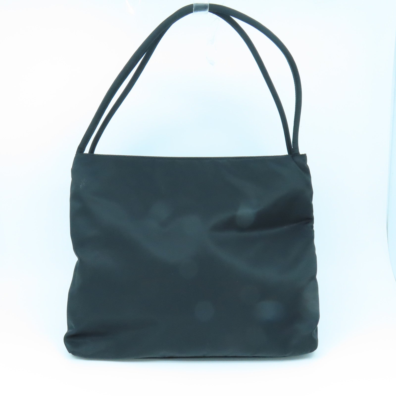 PRADA Nylon Shoulder Bag Silver Buckle Shoulder Bag Black