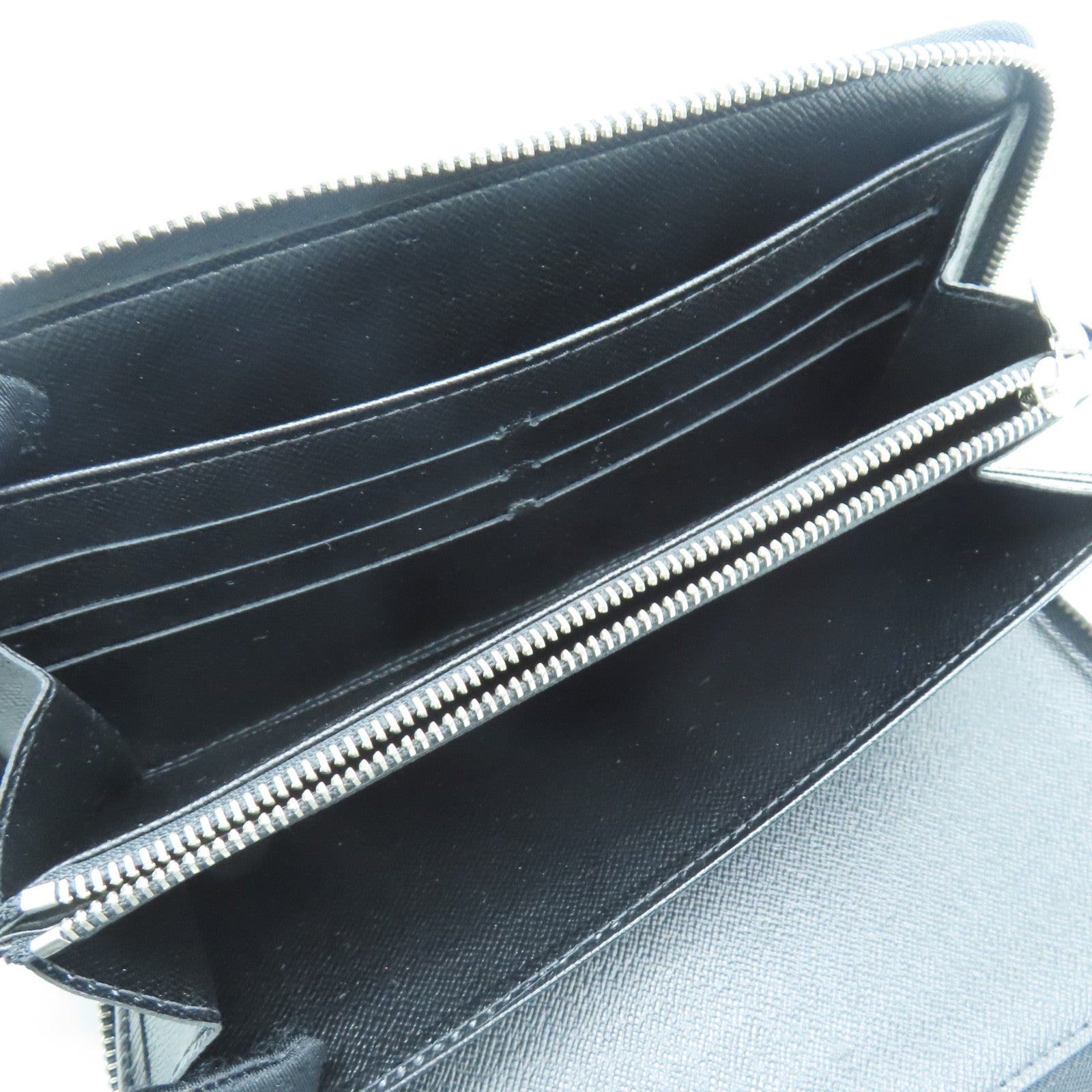 LOUIS VUITTON Damier Graphite Zipper Long Wallet銀扣長錢包黑色