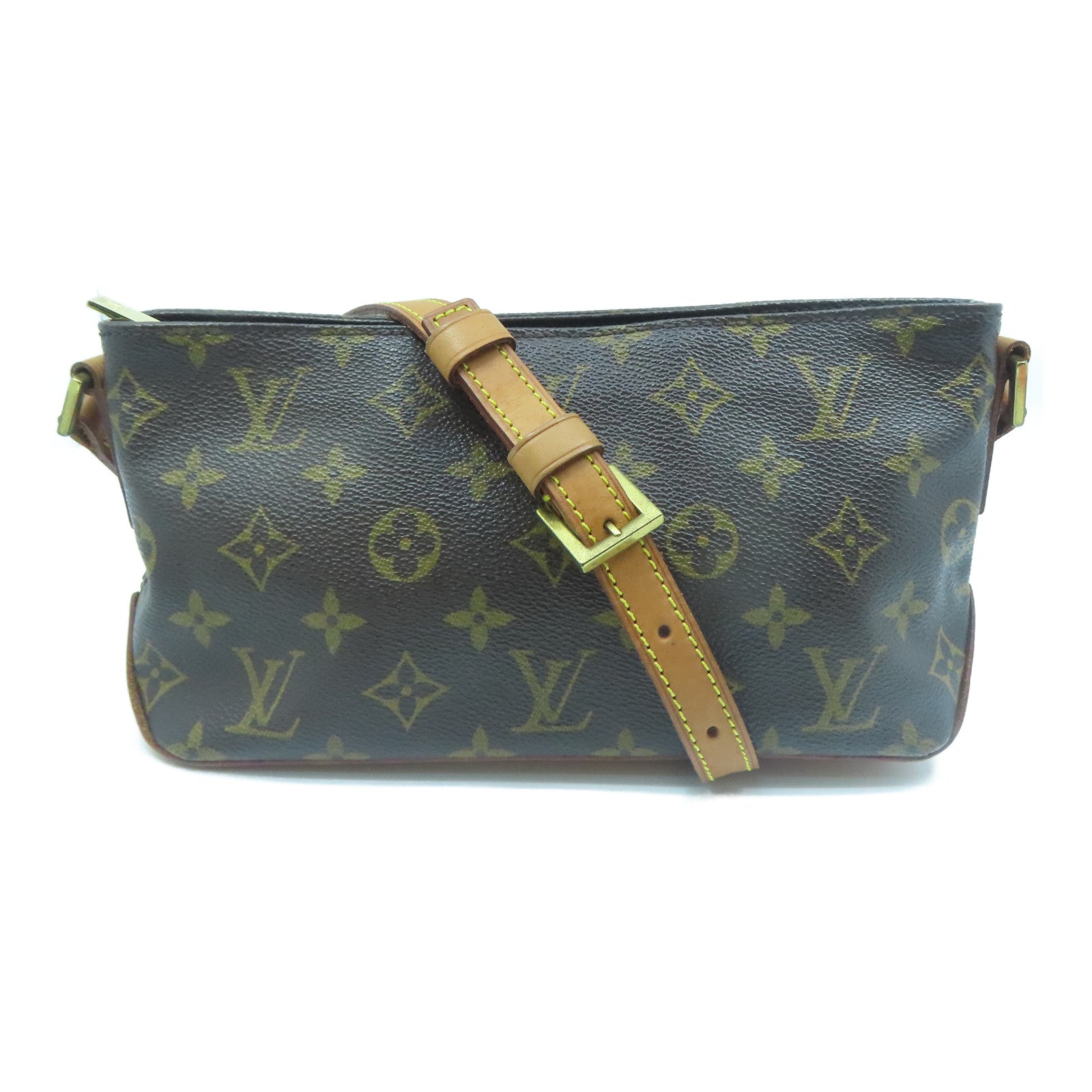 LOUIS VUITTON Monogram Trotteur金扣肩背袋啡色