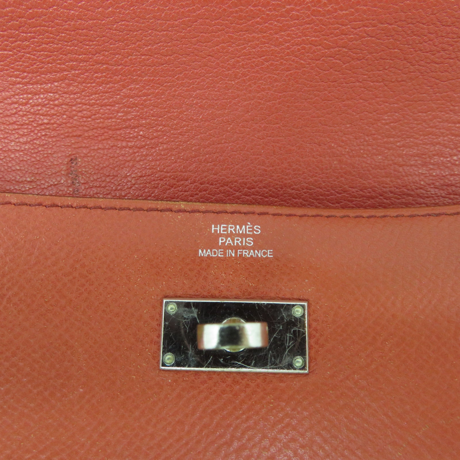 HERMES 【激減優惠】Epsom皮革Kelly Wallet銀扣長錢包紅色