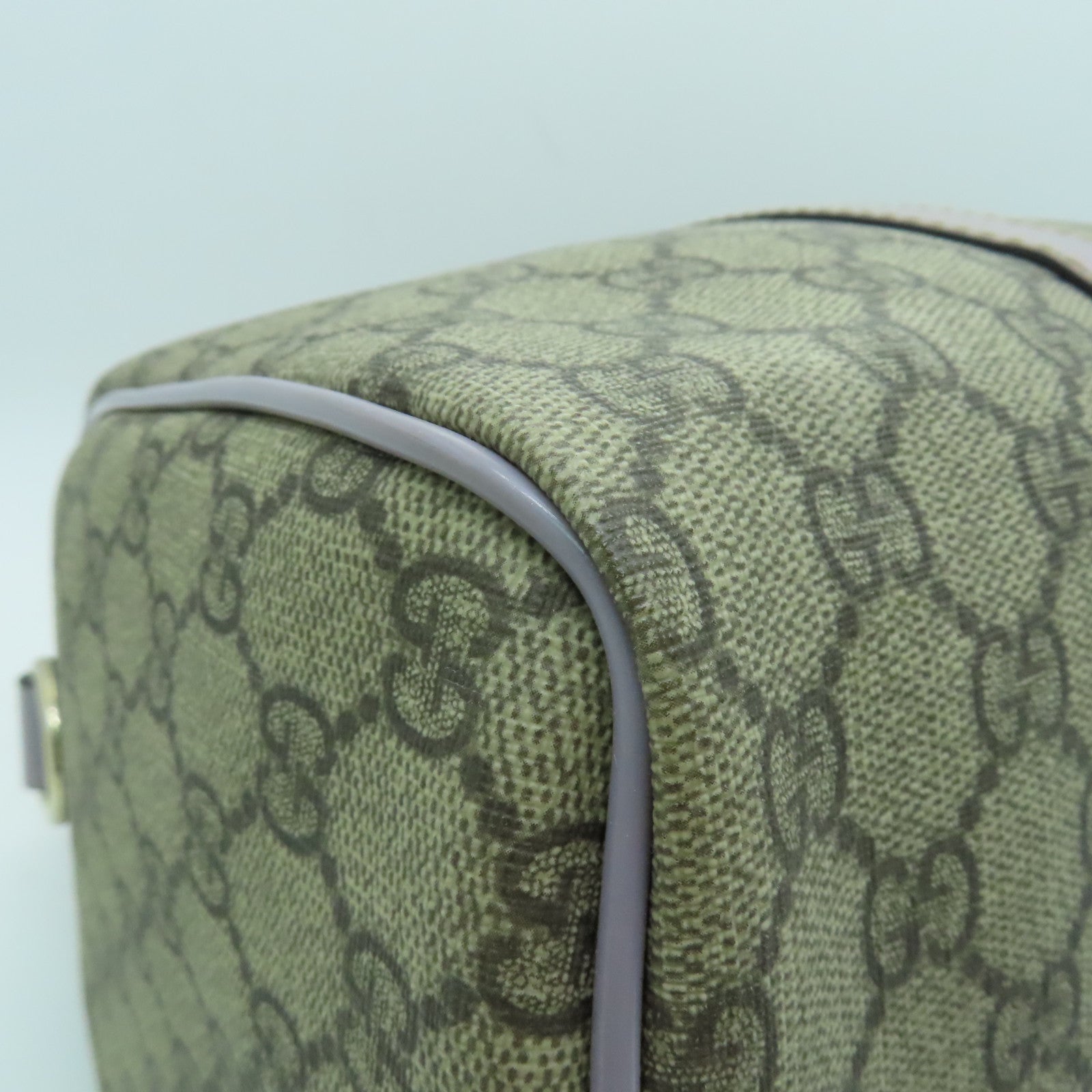 GUCCI PVC Hand Bag金扣波士頓包灰色/紫色