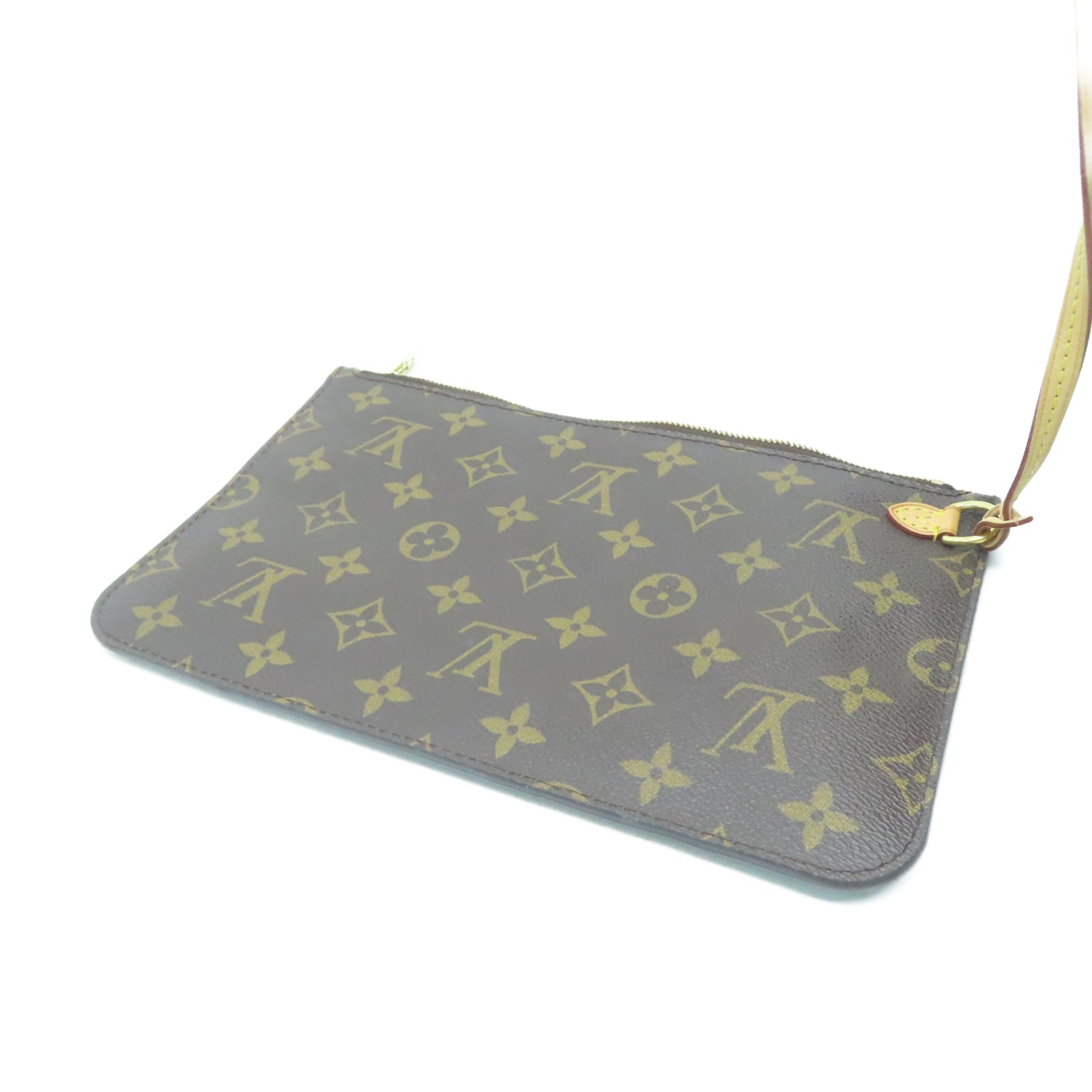 LOUIS VUITTON Monogram Neverfull GM金扣手挽袋棕色