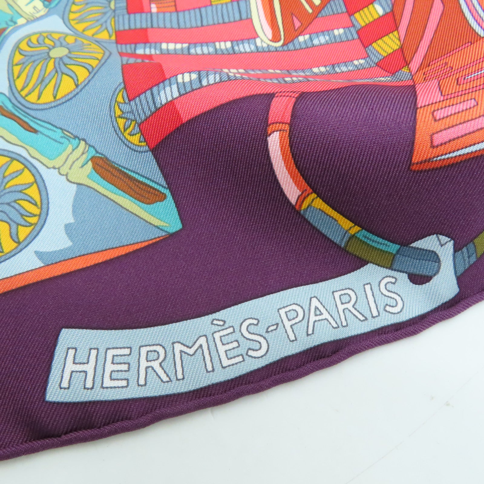 HERMES 絲質Scarf頸巾紫色