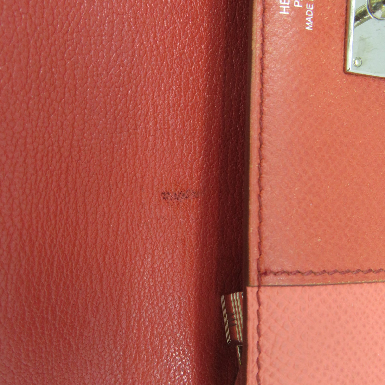 HERMES 【激減優惠】Epsom皮革Kelly Wallet銀扣長錢包紅色