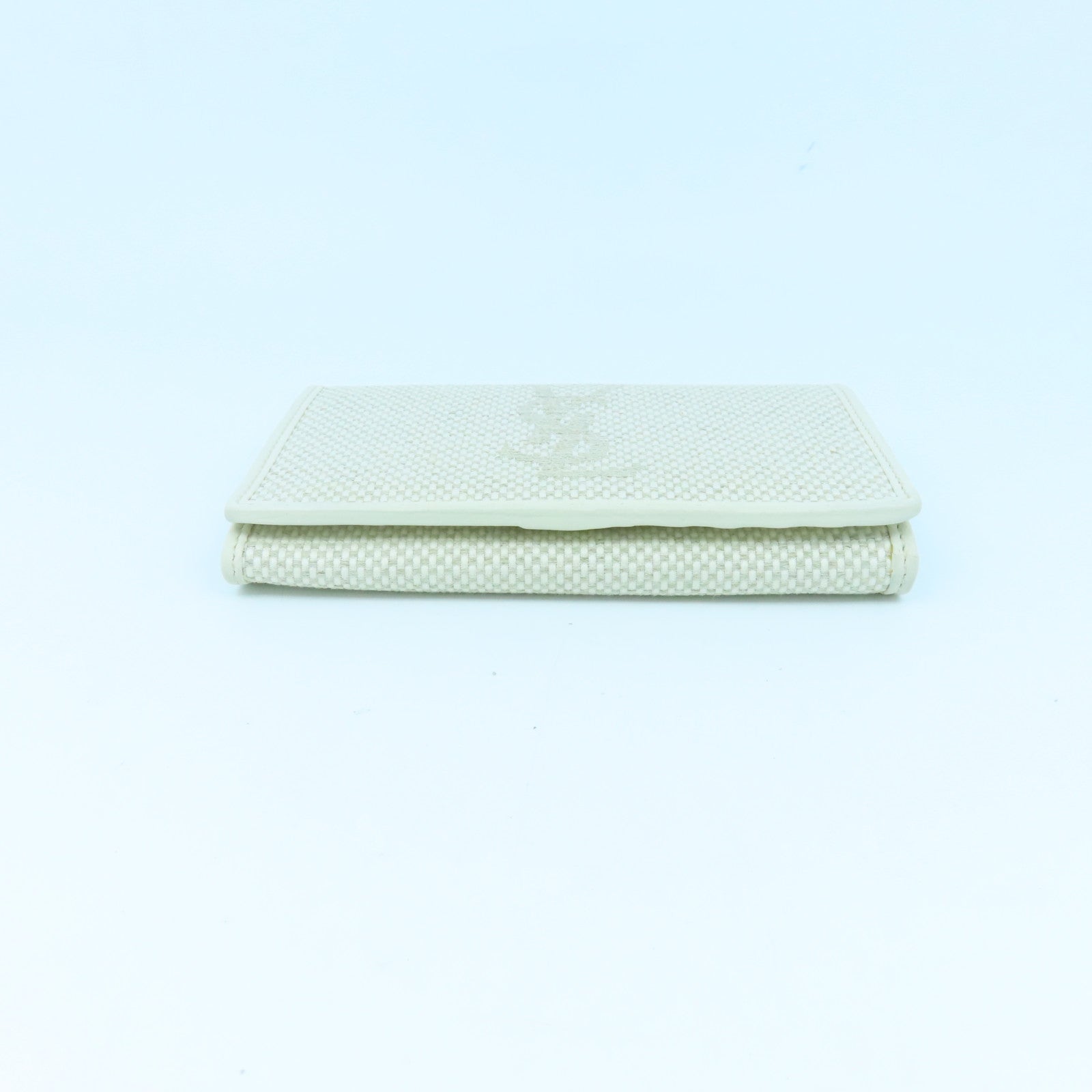 SAINT LAURENT 帆布Wallet金扣钱包米色/白色