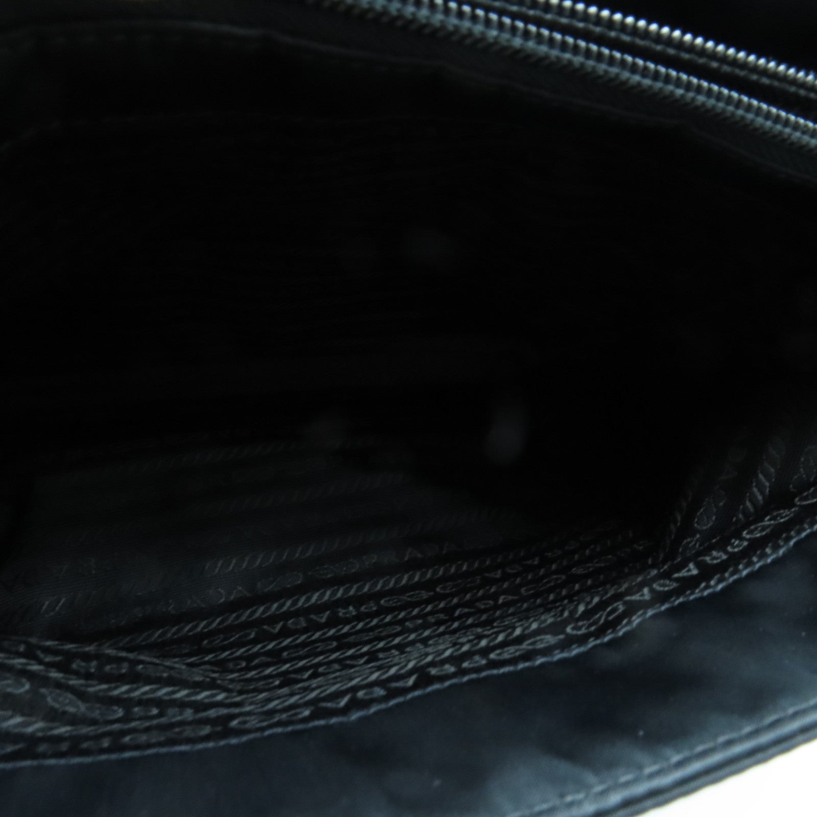 PRADA Nylon Shoulder Bag Silver Buckle Shoulder Bag Black