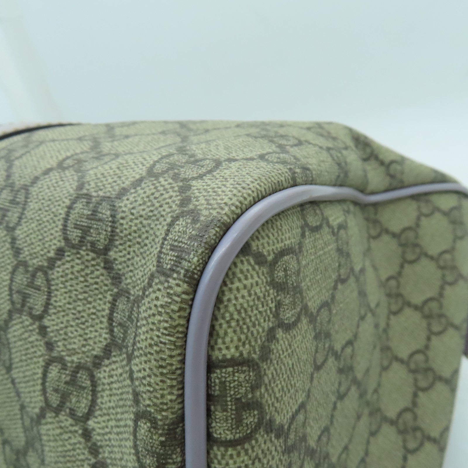 GUCCI PVC Hand Bag金扣波士頓包灰色/紫色