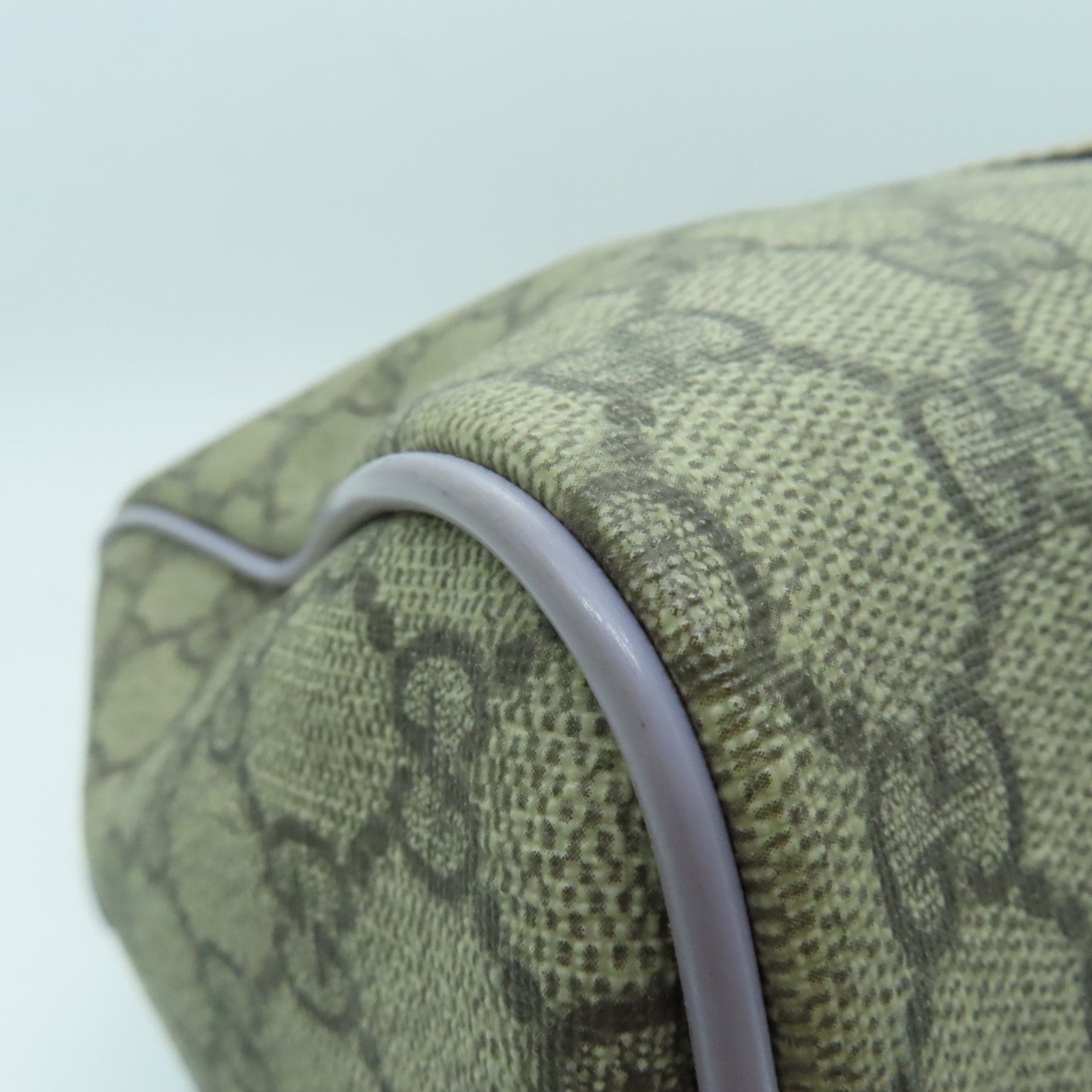 GUCCI PVC Hand Bag金扣波士頓包灰色/紫色