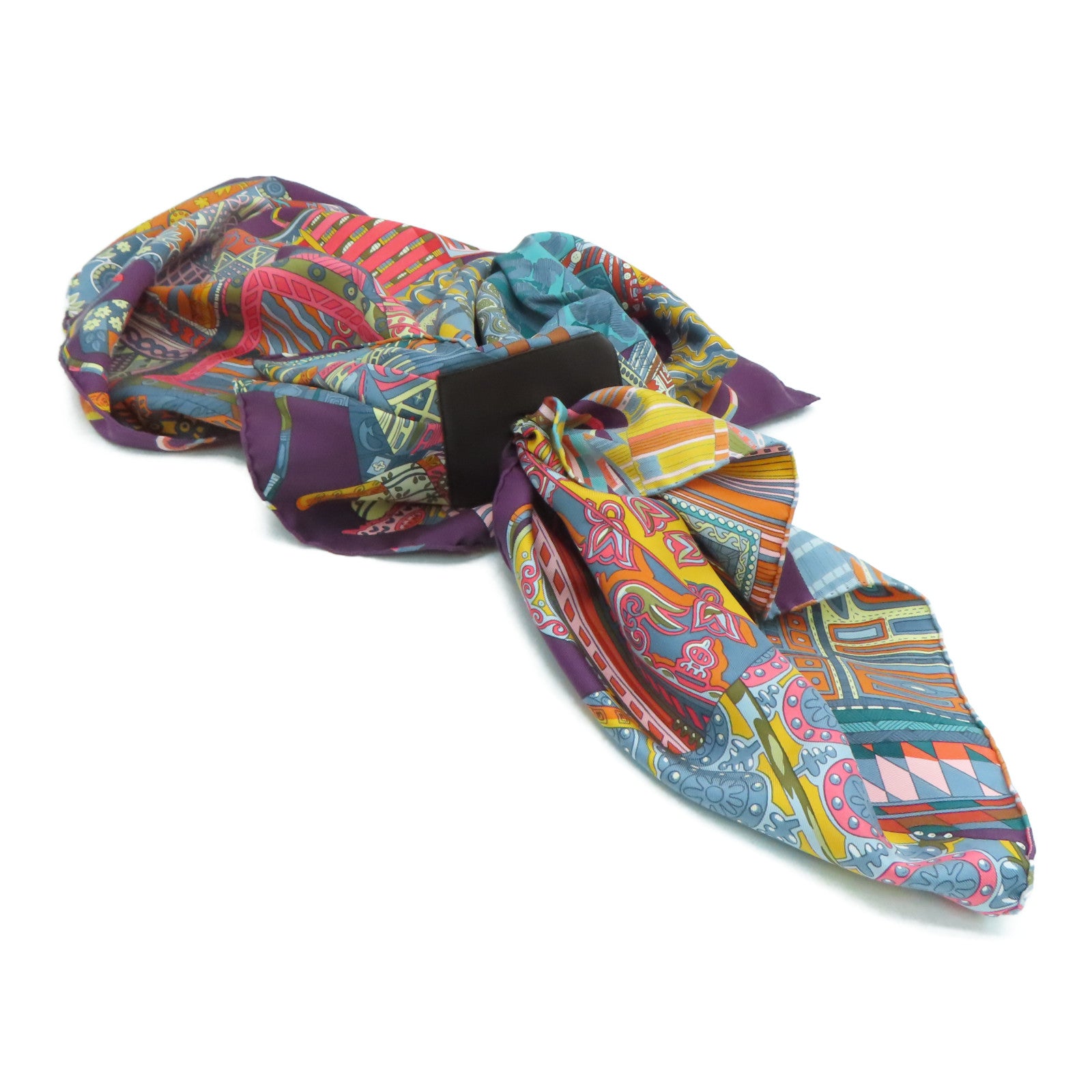 HERMES 絲質Scarf頸巾紫色