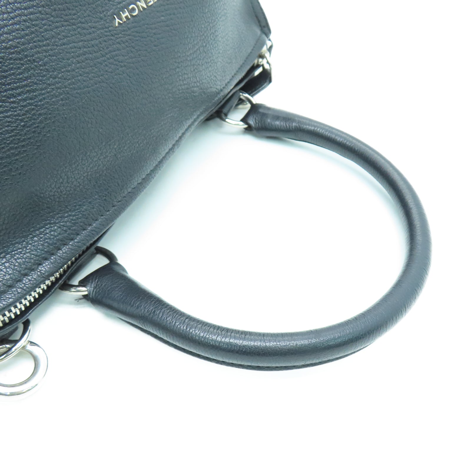 GIVENCHY 牛皮皮革Pandora银扣手挽肩背两用袋黑色