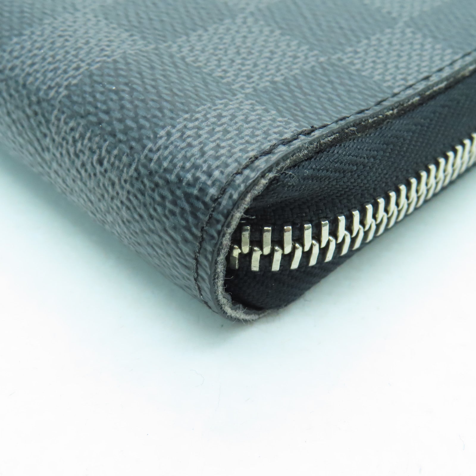 LOUIS VUITTON Damier Graphite Zipper Long Wallet銀扣長錢包黑色