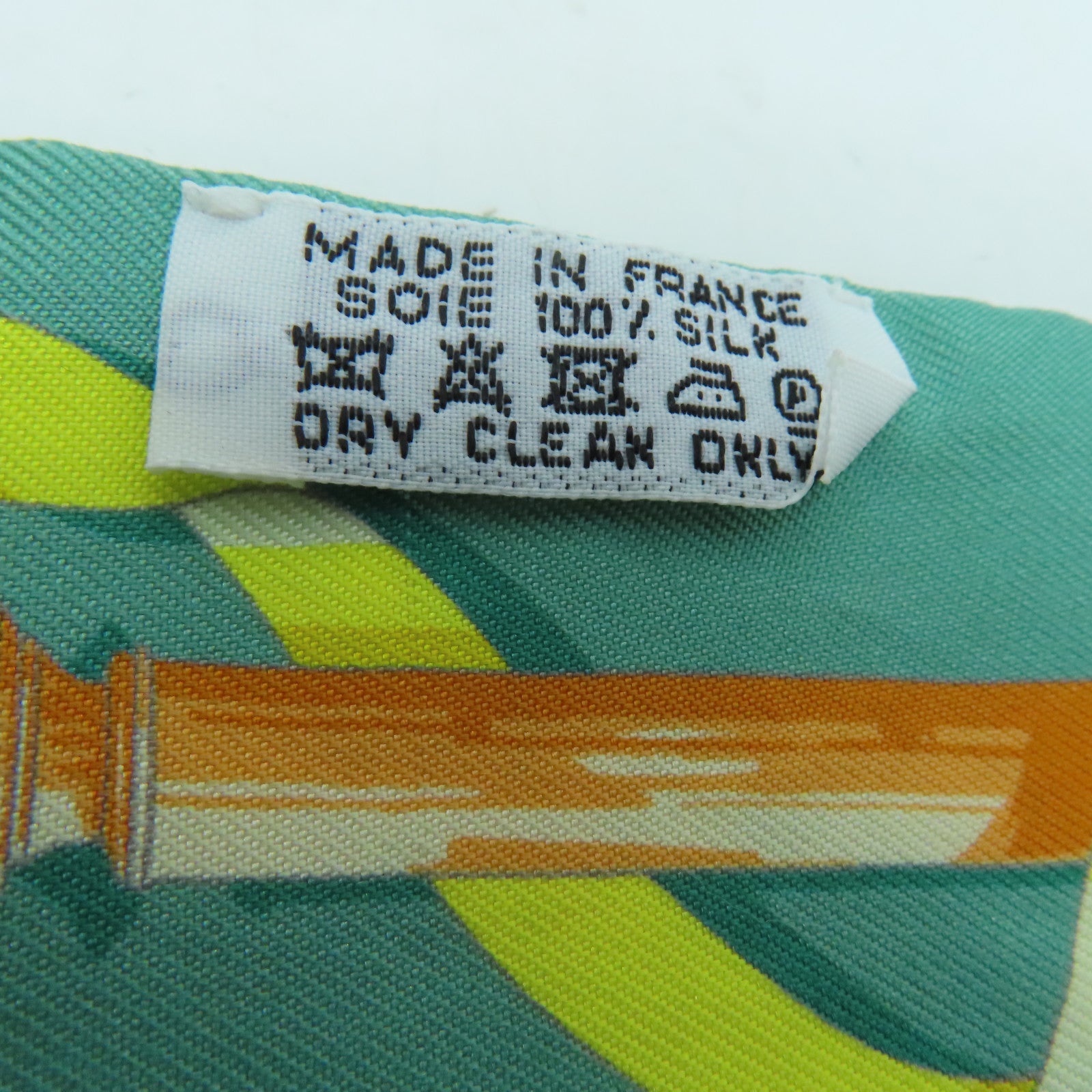 HERMES 絲質Twilly Scarf圍巾橙色/綠色