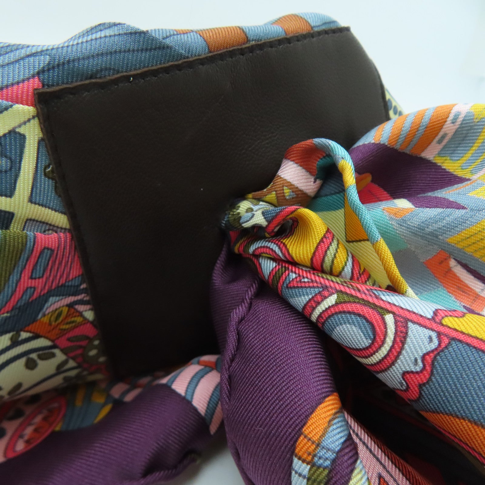 HERMES 絲質Scarf頸巾紫色