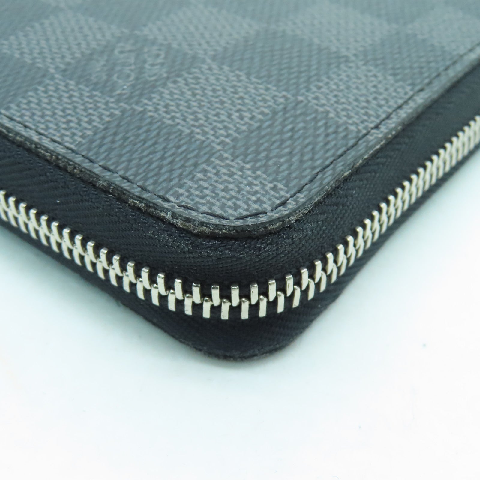 LOUIS VUITTON Damier Graphite Zipper Long Wallet銀扣長錢包黑色