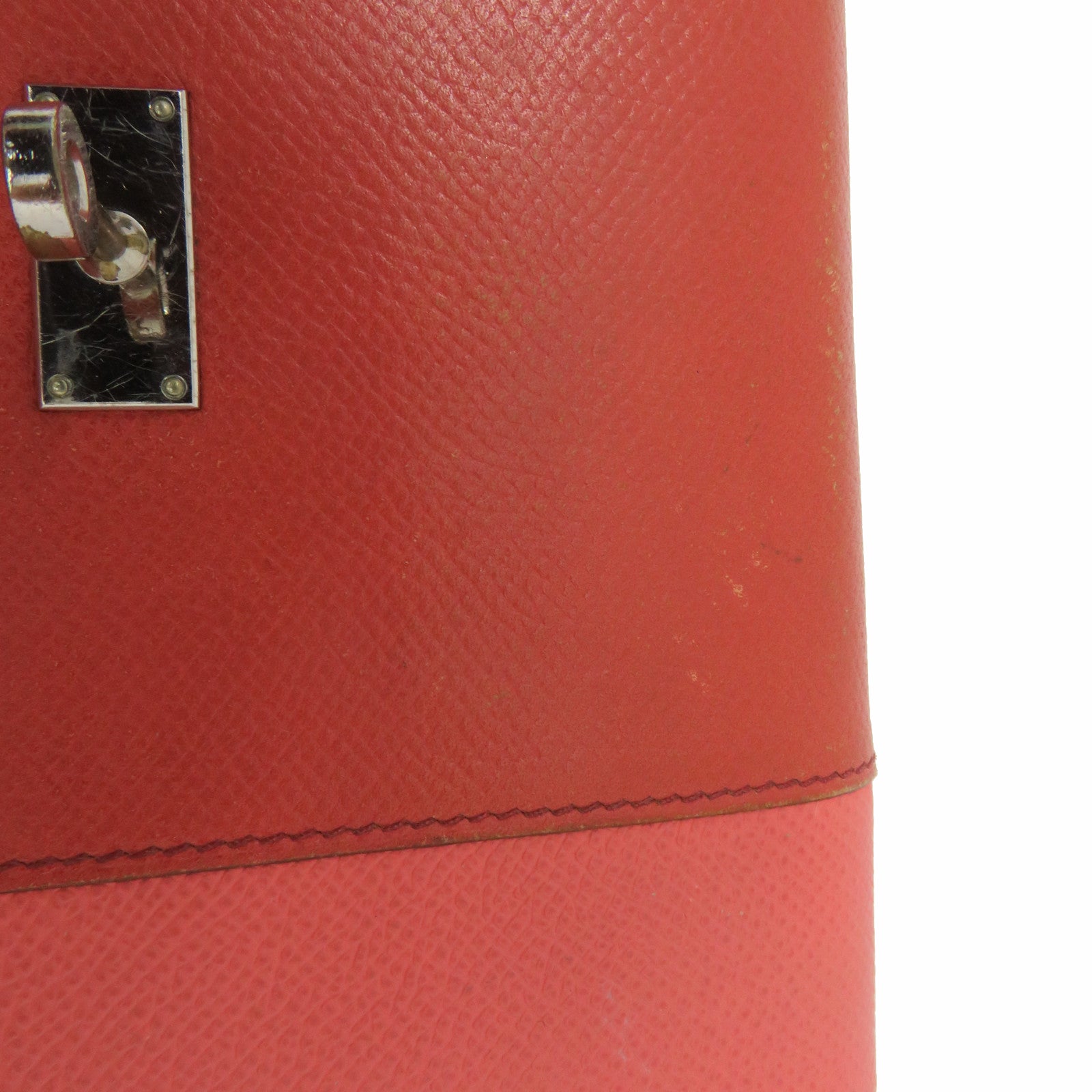 HERMES 【激減優惠】Epsom皮革Kelly Wallet銀扣長錢包紅色