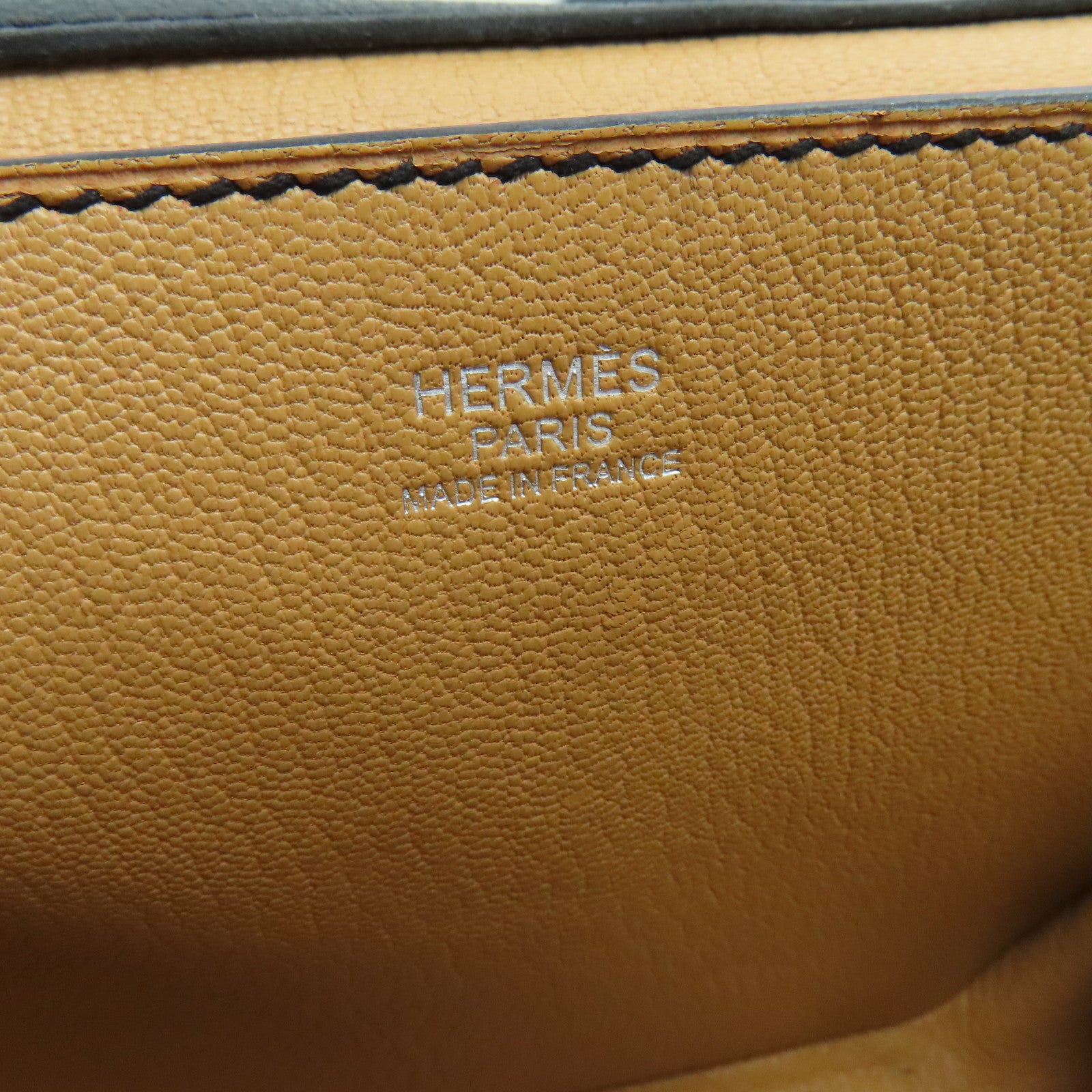 HERMES Evercolor皮革Opli 24银扣肩背袋黑色