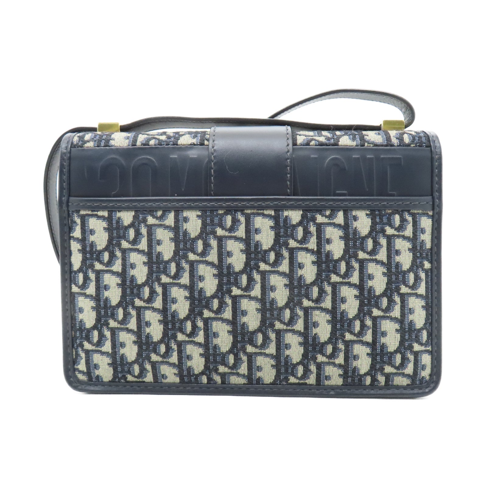 Dior 帆布30 Montaigne金扣肩背袋藍色