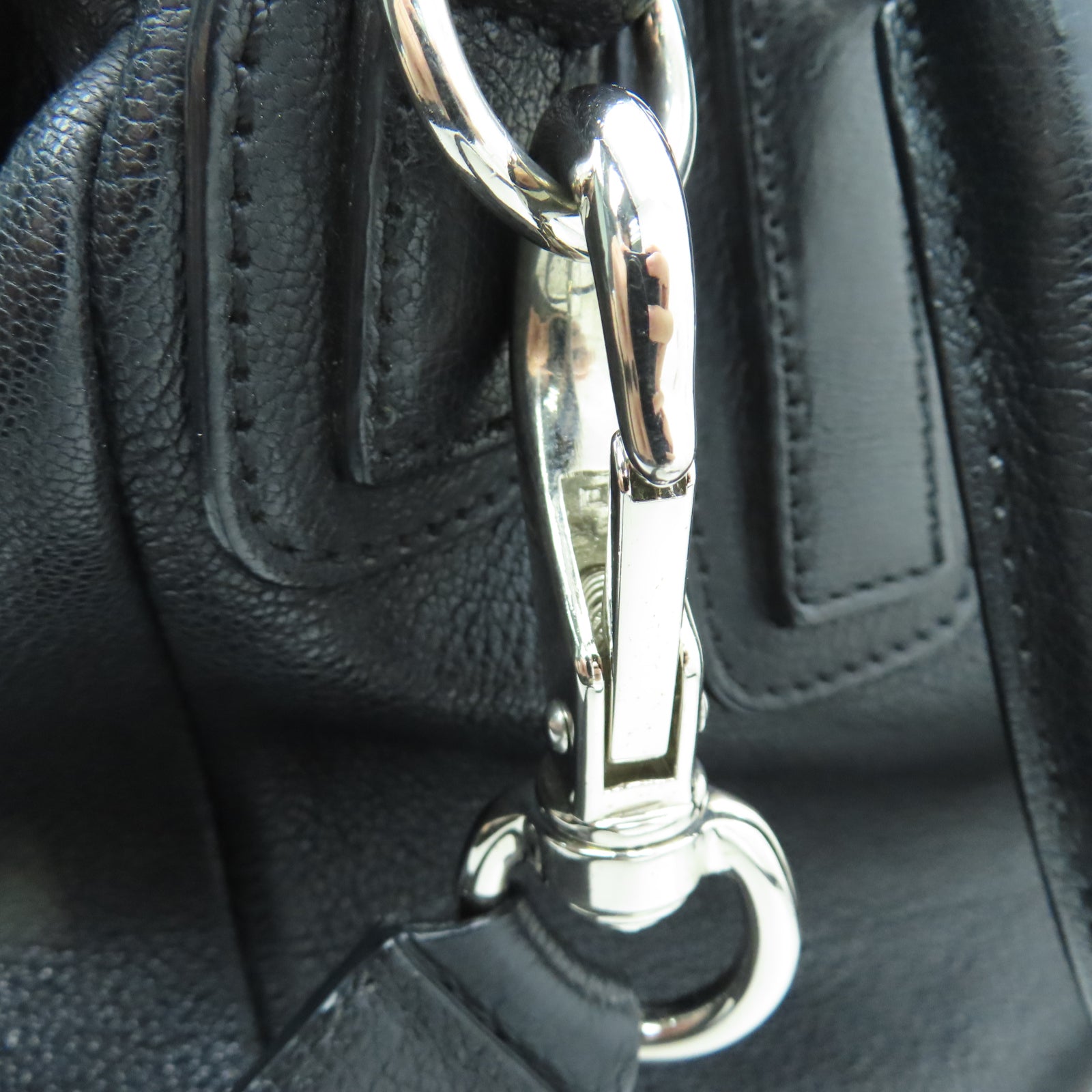 GIVENCHY 牛皮皮革Pandora银扣手挽肩背两用袋黑色