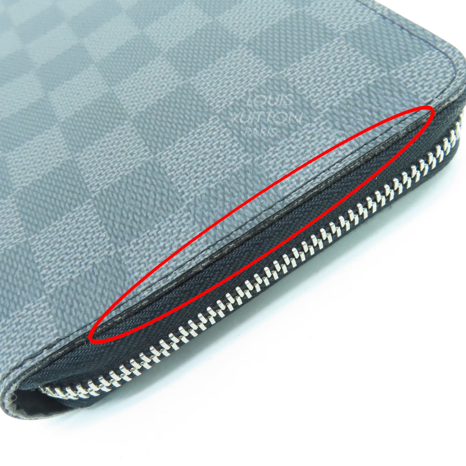 LOUIS VUITTON Damier Graphite Zipper Long Wallet銀扣長錢包黑色