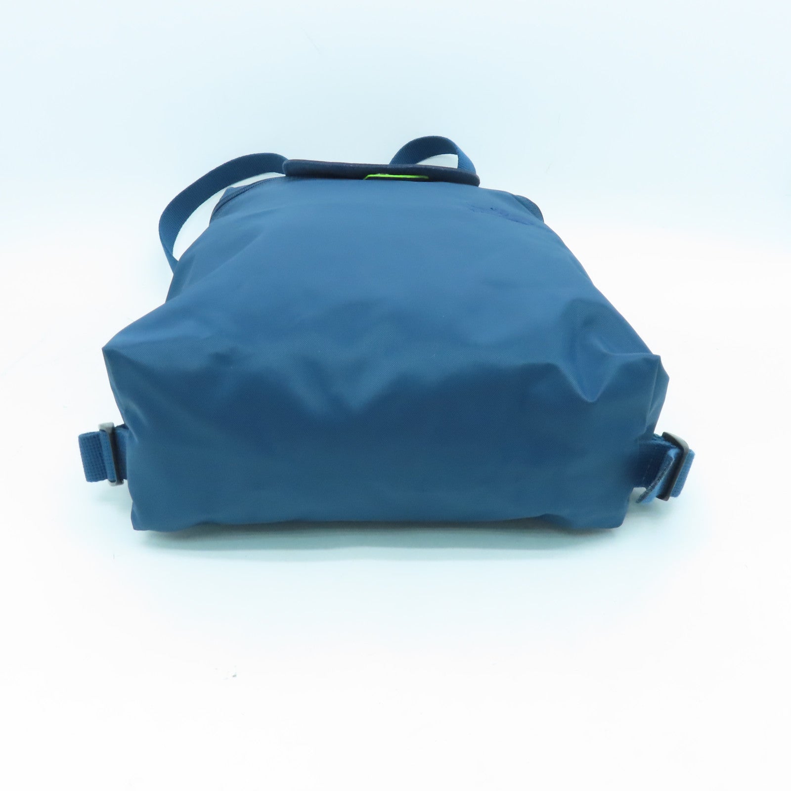 Longchamp Nylon Backpack Silver Buckle Backpack Blue