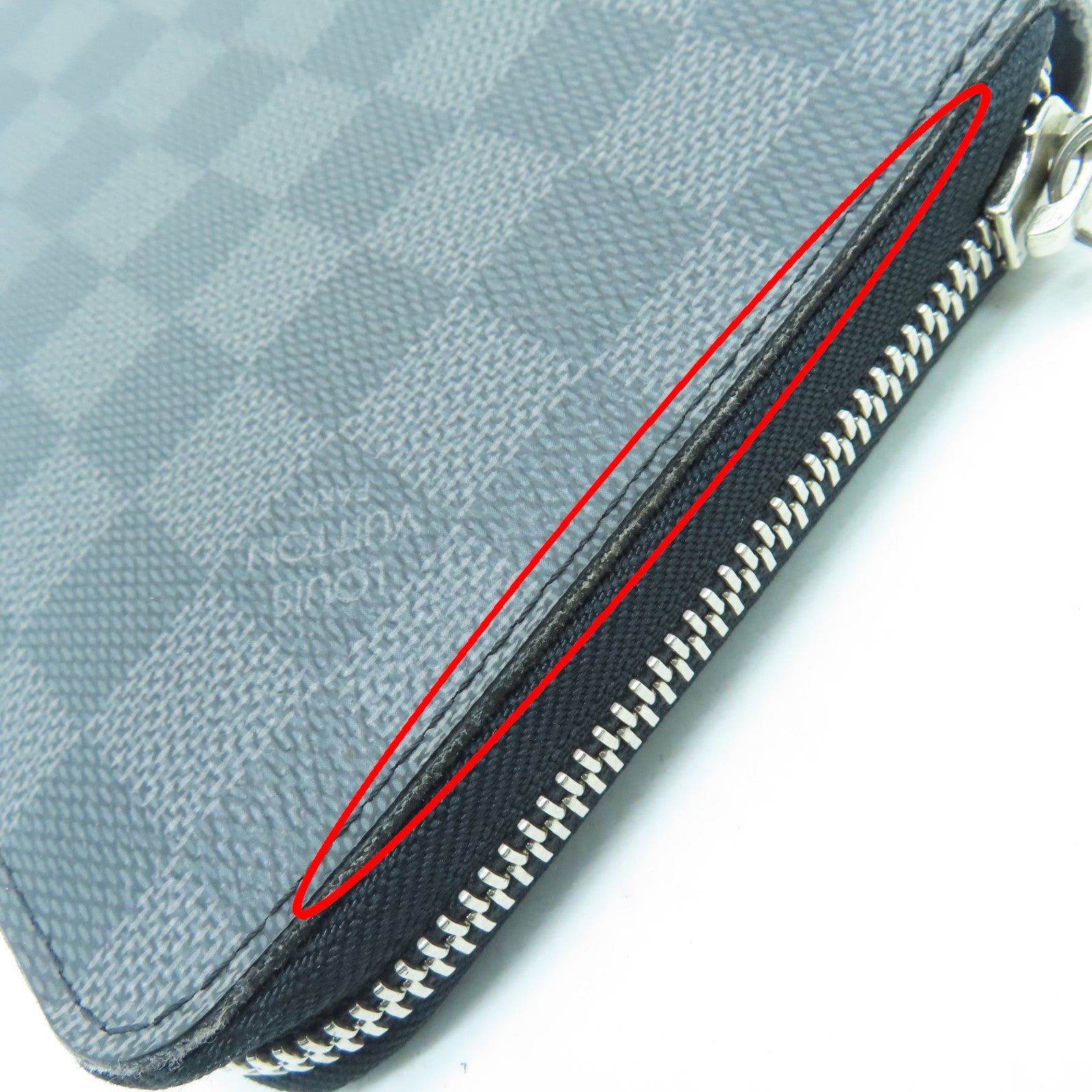 LOUIS VUITTON Damier Graphite Zipper Long Wallet銀扣長錢包黑色