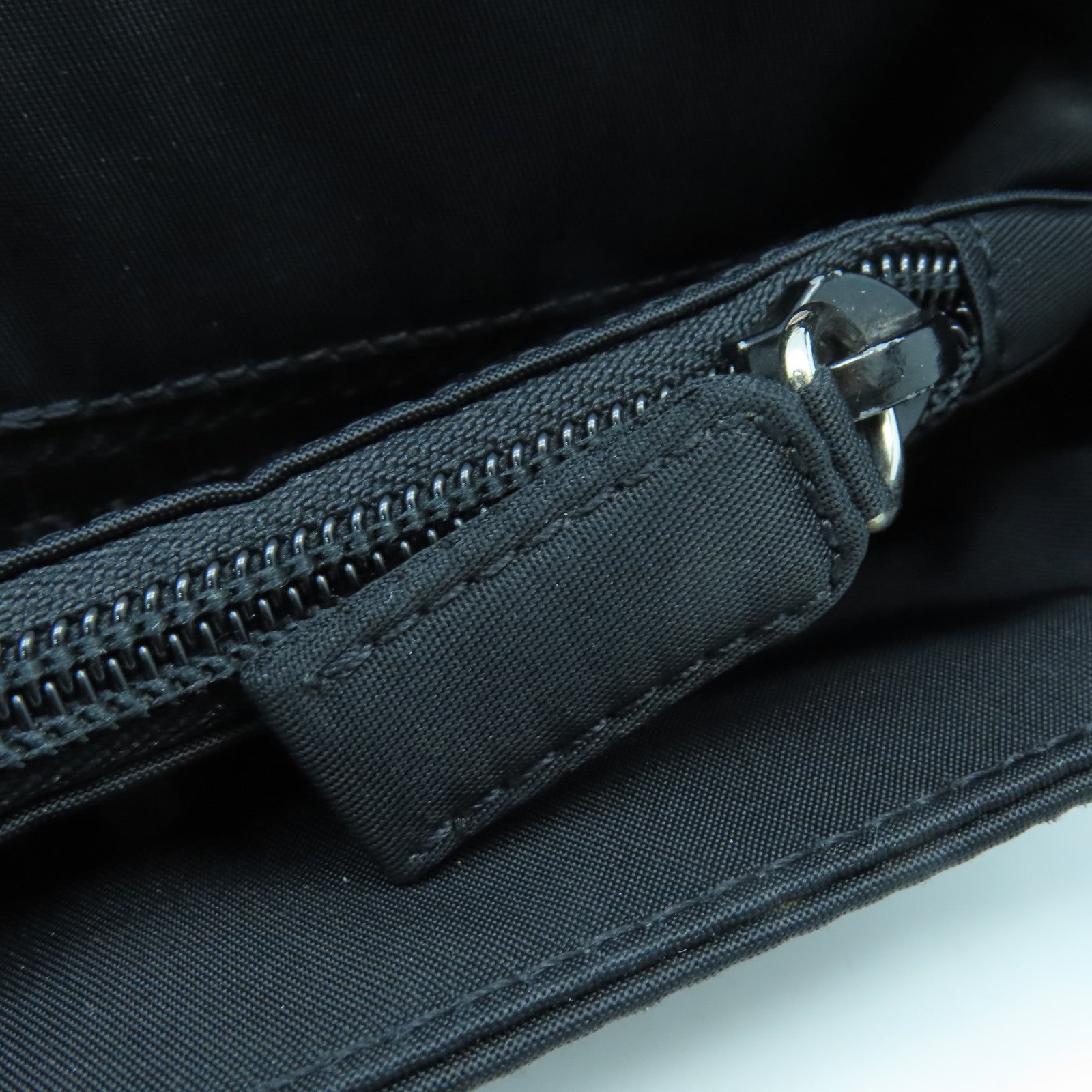 PRADA Nylon Shoulder Bag Silver Buckle Shoulder Bag Black