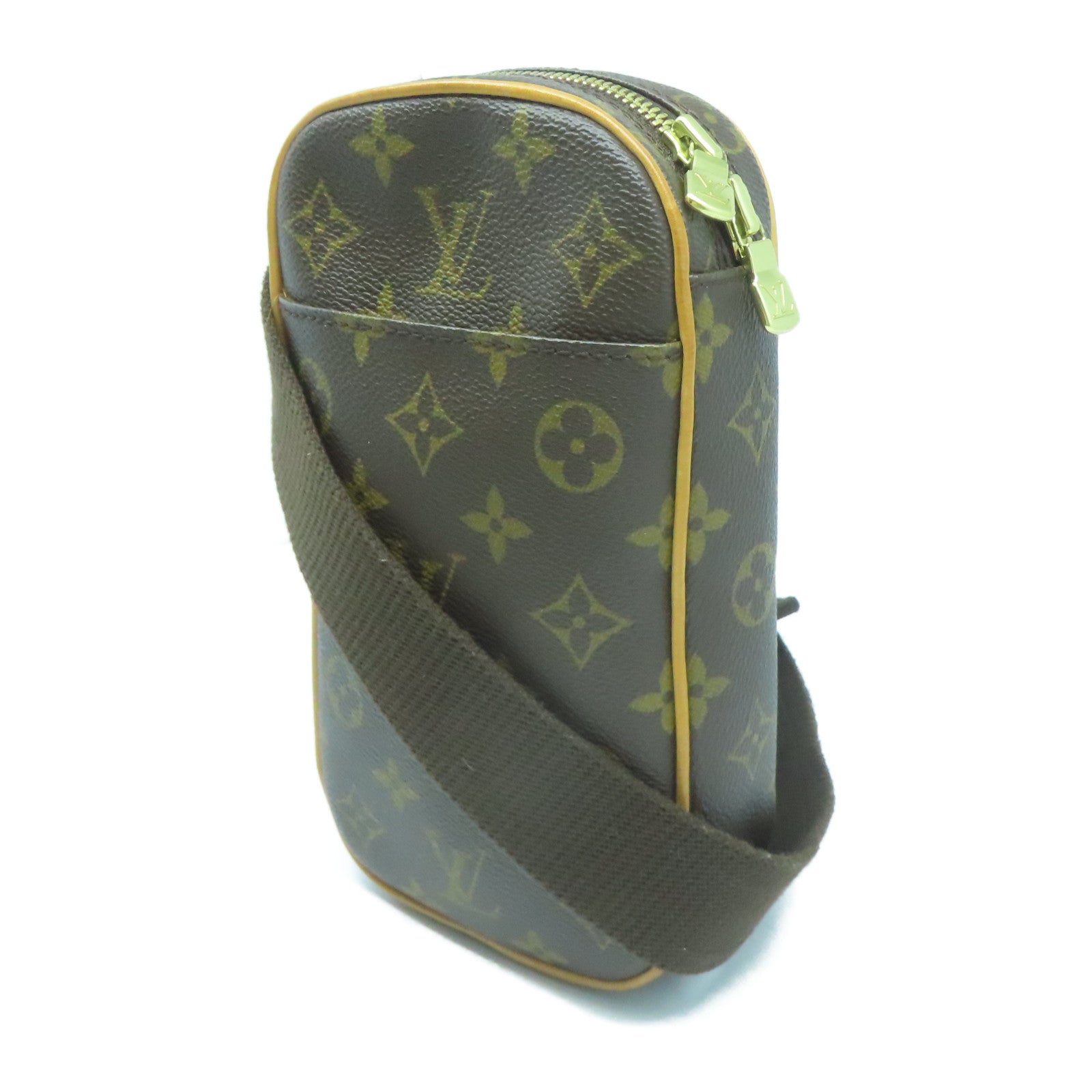 LOUIS VUITTON Monogram Pochette Gange金扣肩背袋啡色
