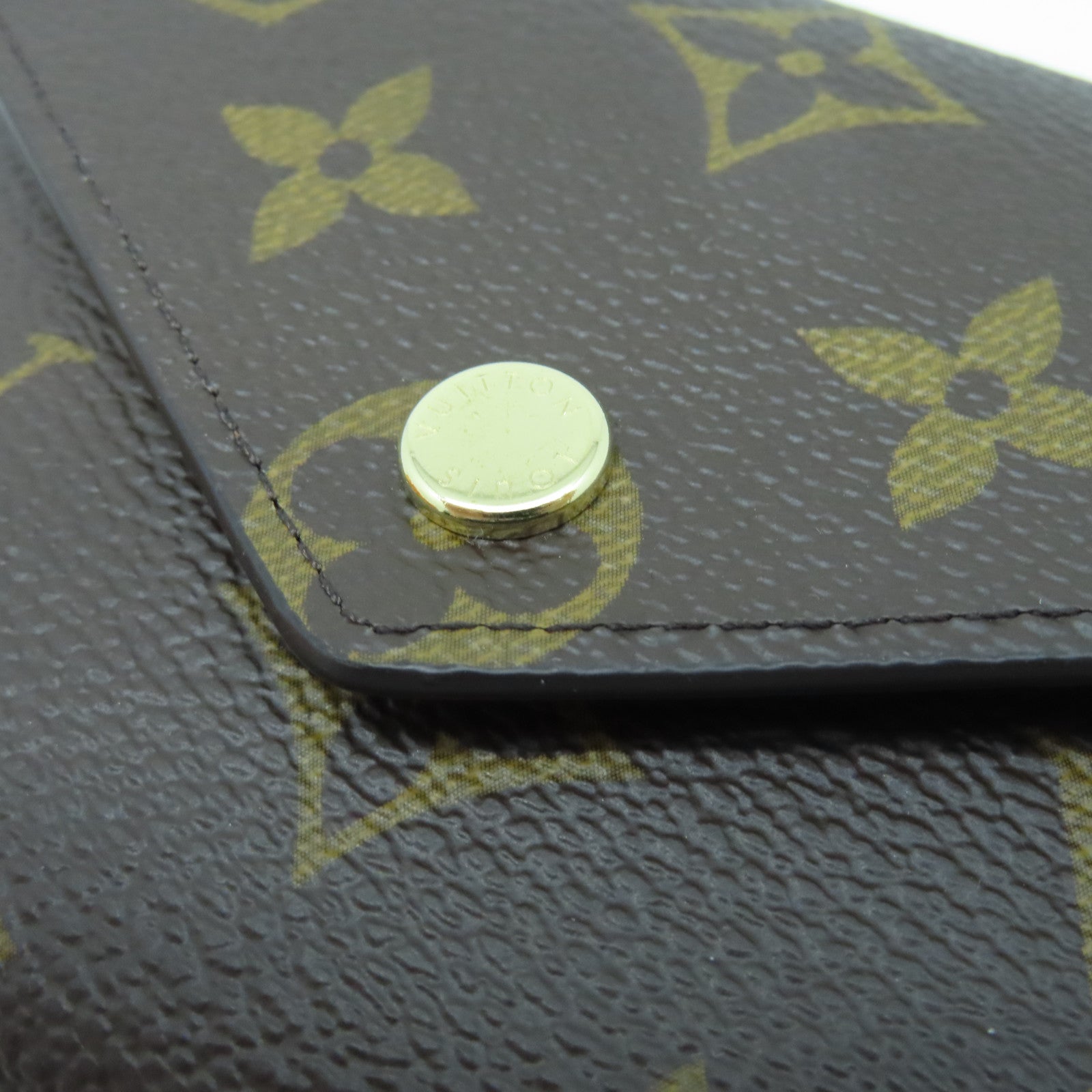 LOUIS VUITTON Monogram Victorine金扣錢包棕色