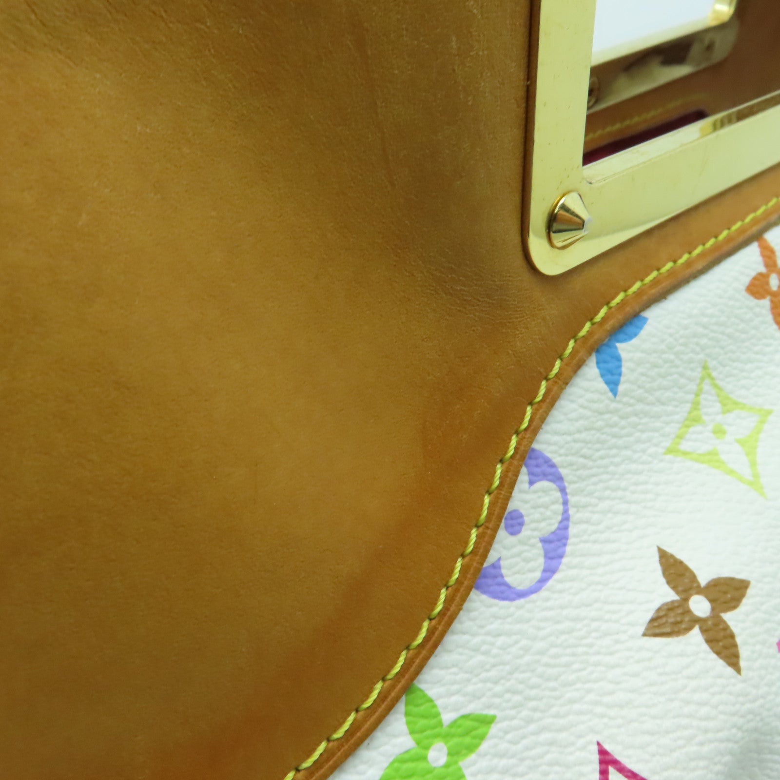 LOUIS VUITTON Monogram Multicolore Judy MM金扣手挽肩背兩用袋白色/彩色