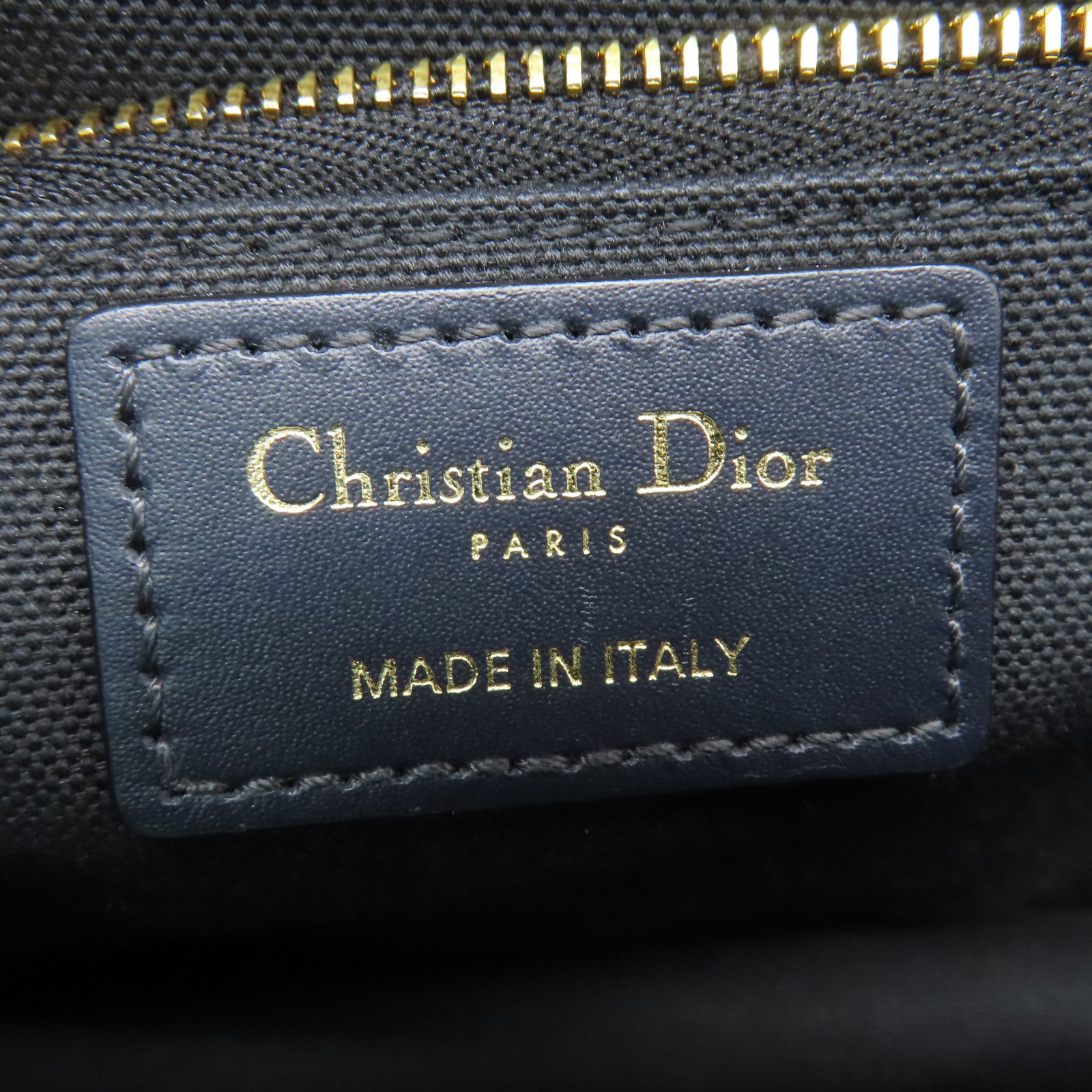 Dior 帆布30 Montaigne金扣肩背袋藍色