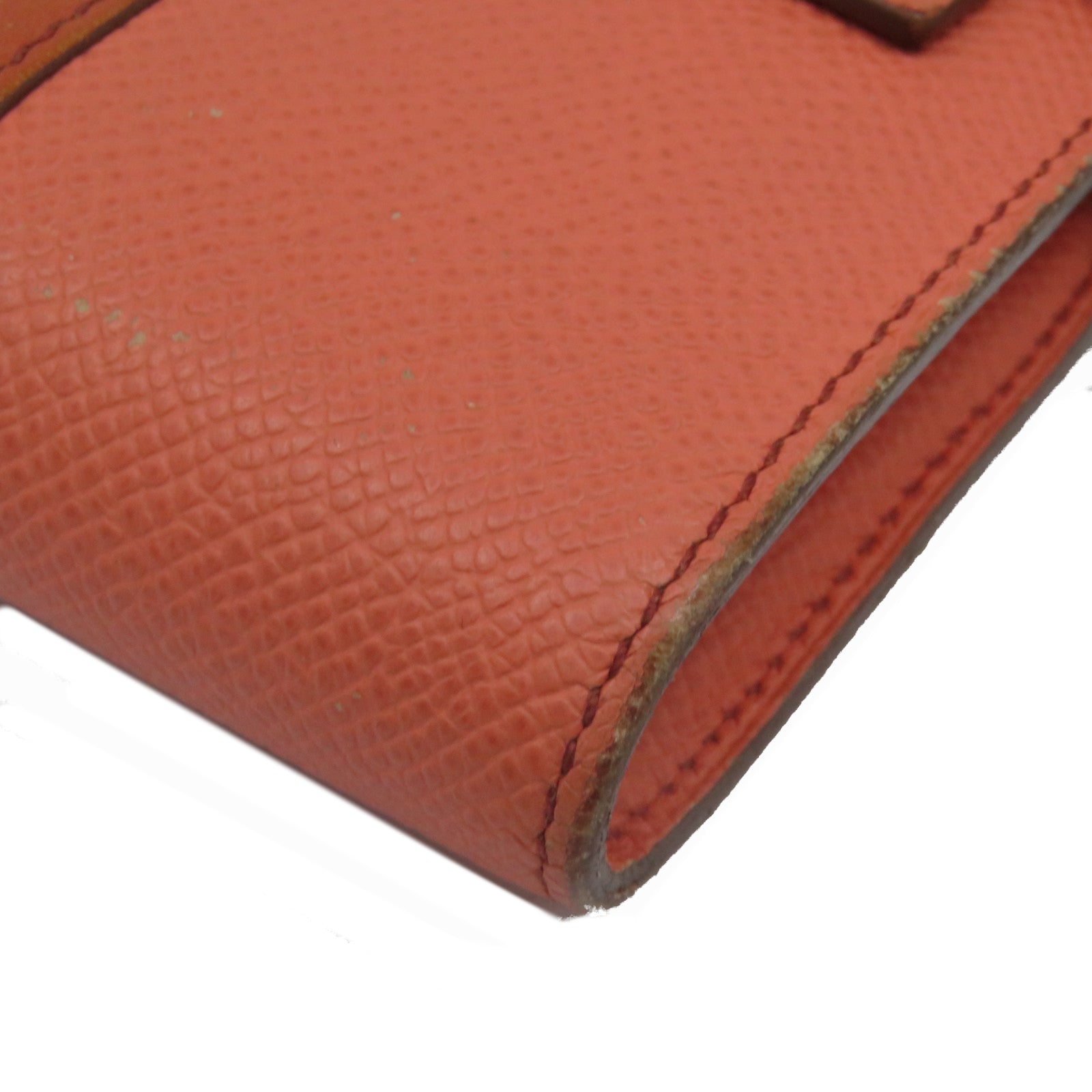 HERMES 【激減優惠】Epsom皮革Kelly Wallet銀扣長錢包紅色