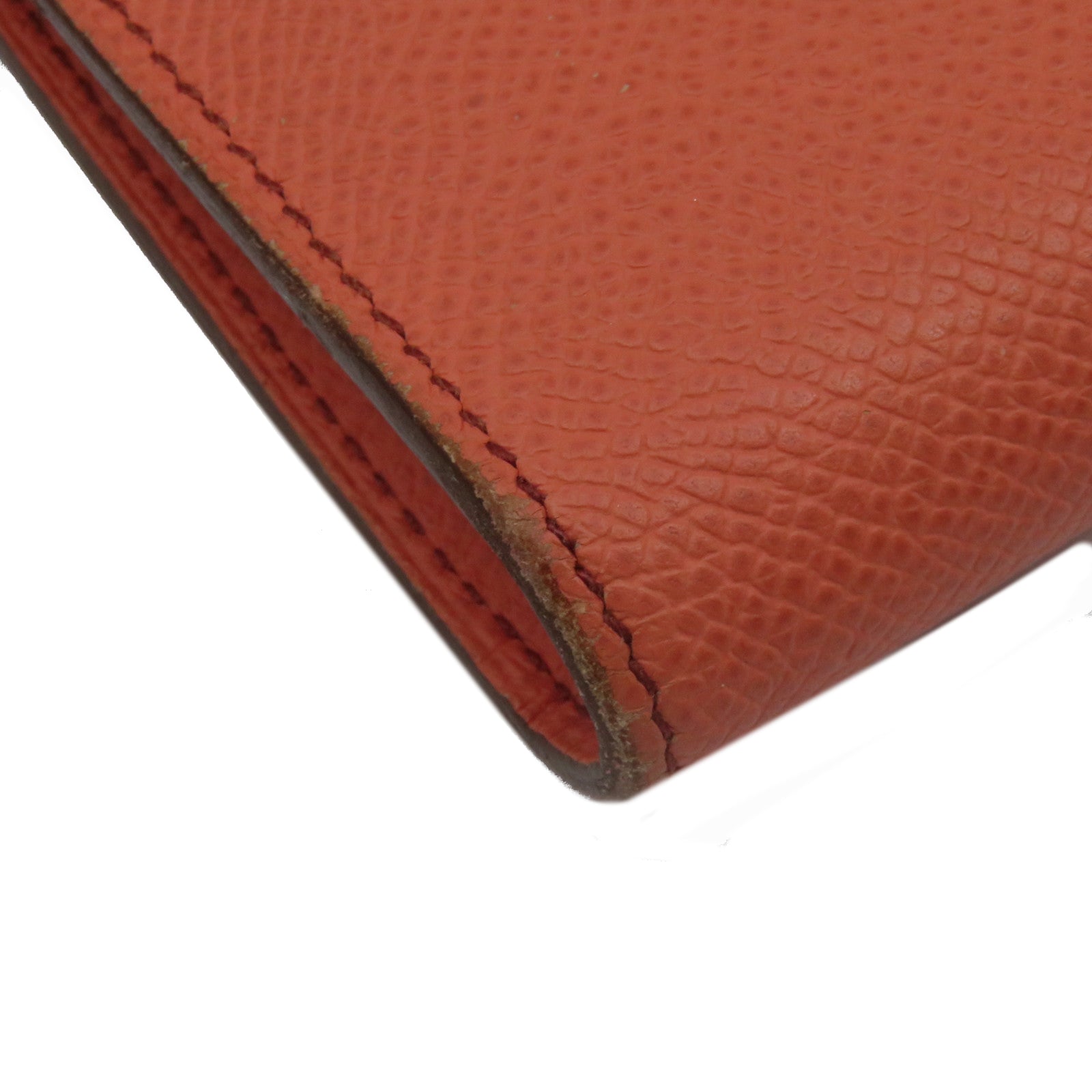 HERMES 【激減優惠】Epsom皮革Kelly Wallet銀扣長錢包紅色