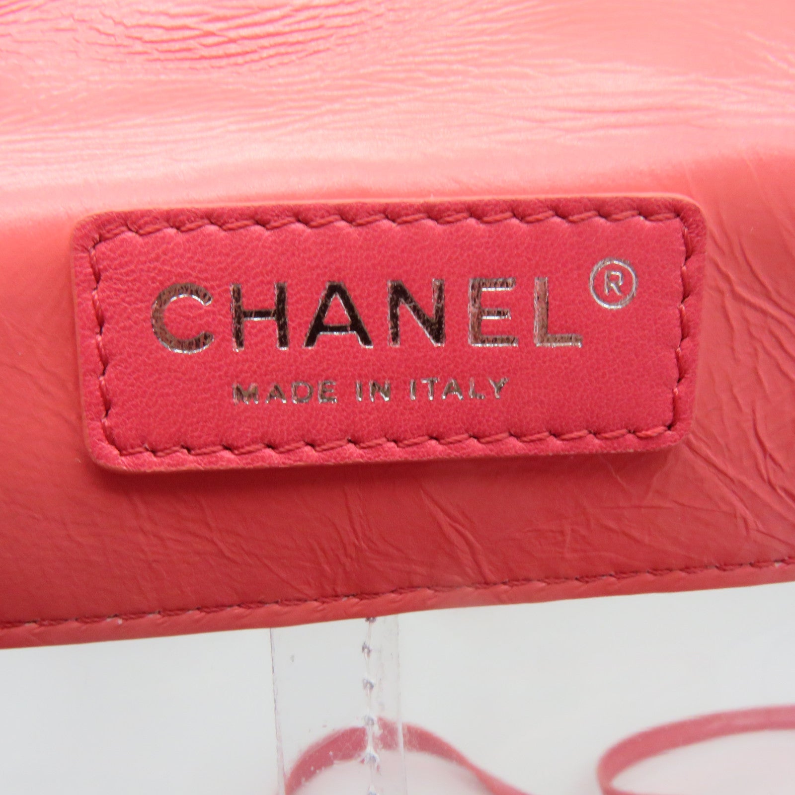 CHANEL 菱格牛皮皮革/PVC Backpack银扣背包粉红色