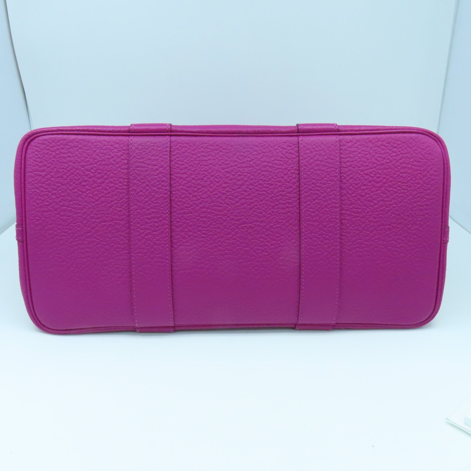 HERMES Negonda Leather Garden Party PM Silver Buckle Handle Purple